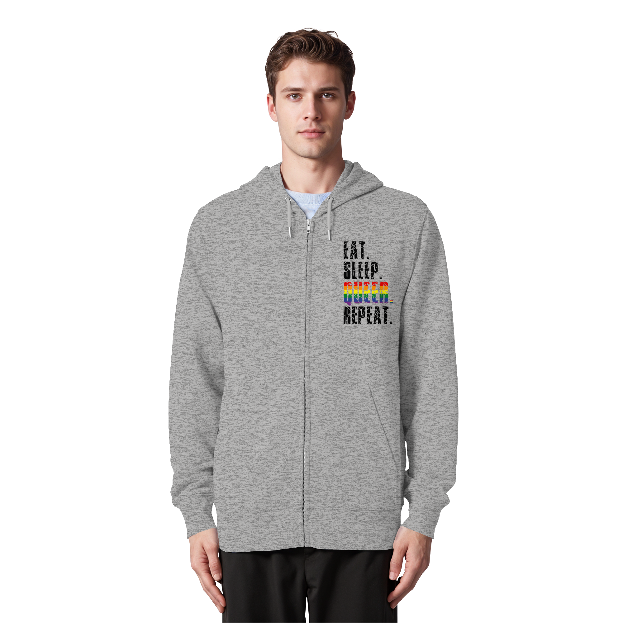 EAT. SLEEP. QUEER. REPEAT. - Organic Zipper