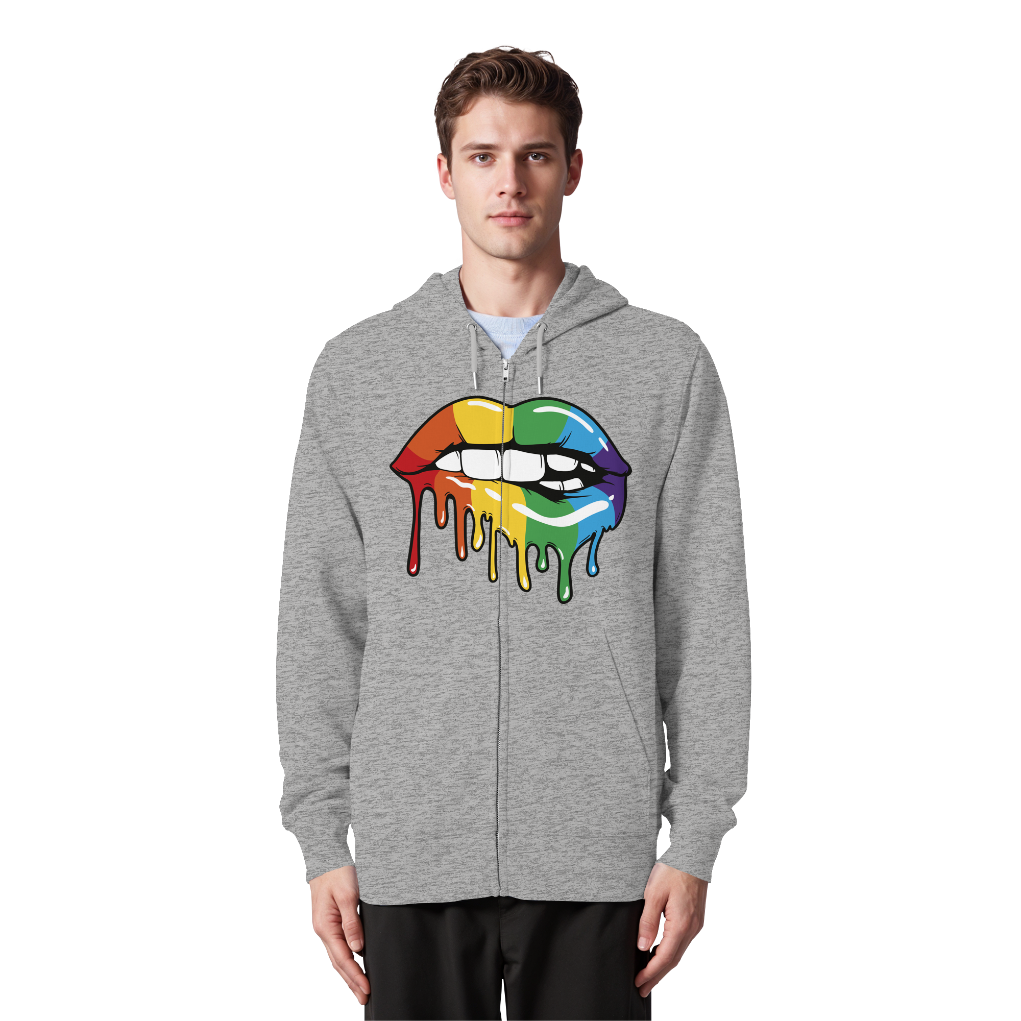Regenbogen Lippen - Organic Zipper