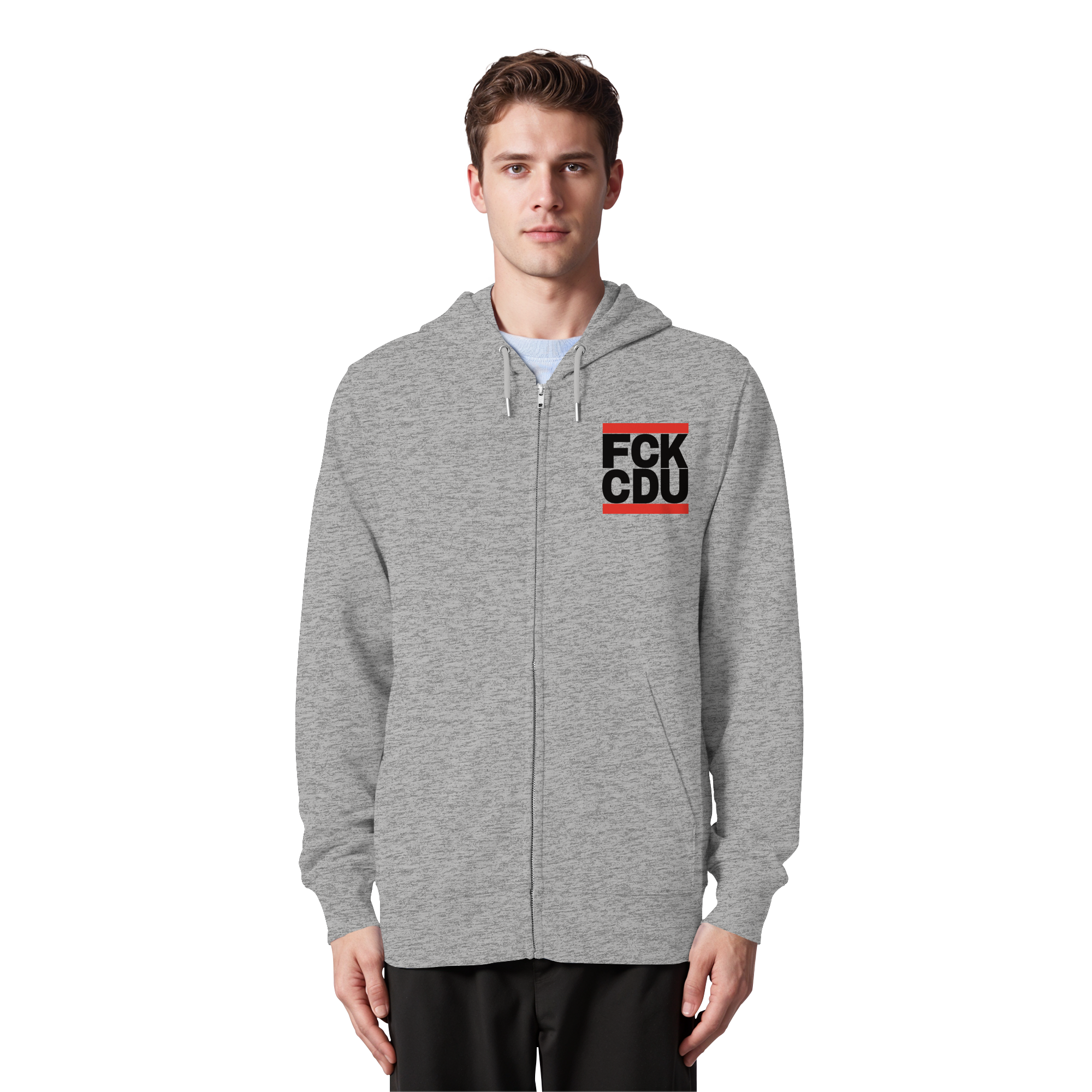 FCK CDU (schwarze Schrift) - Organic Zipper