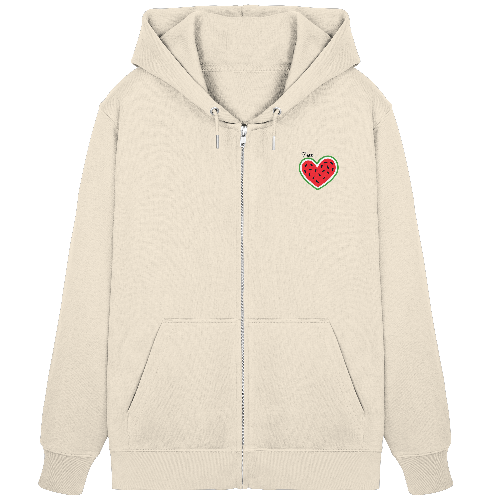 Free Palestine "Melon Heart Edition" - Organic Zipper