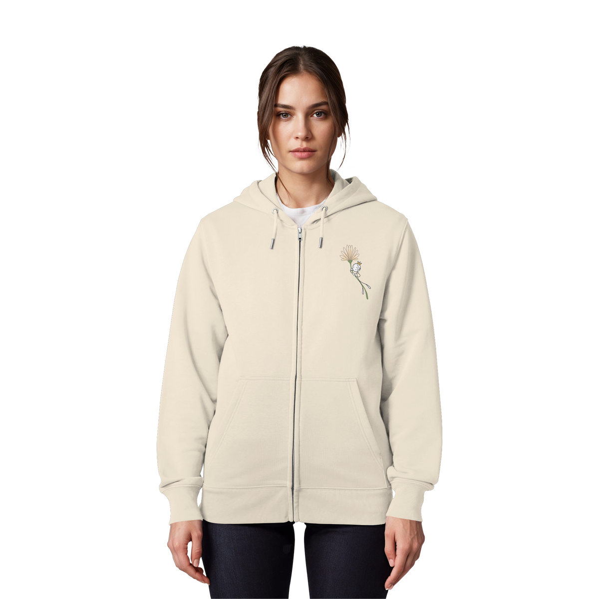 Seelenmännchen "Blumenfliegen Edition" (hell) - Organic Zipper