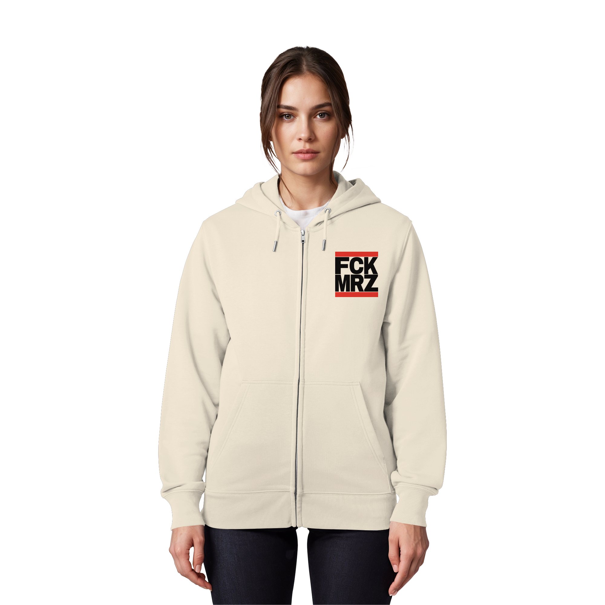 FCK MRZ (schwarze Schrift) - Organic Zipper