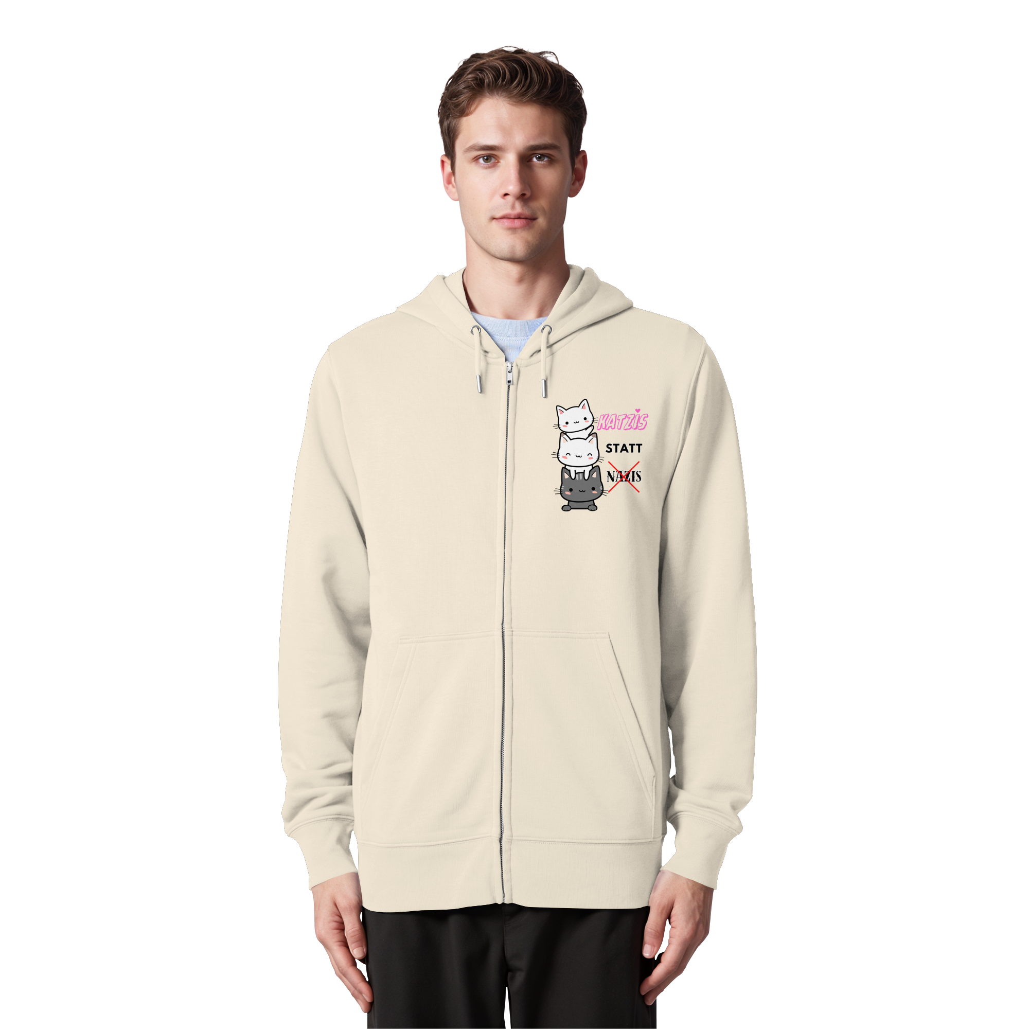 Katzis statt Nazis - Organic Zipper