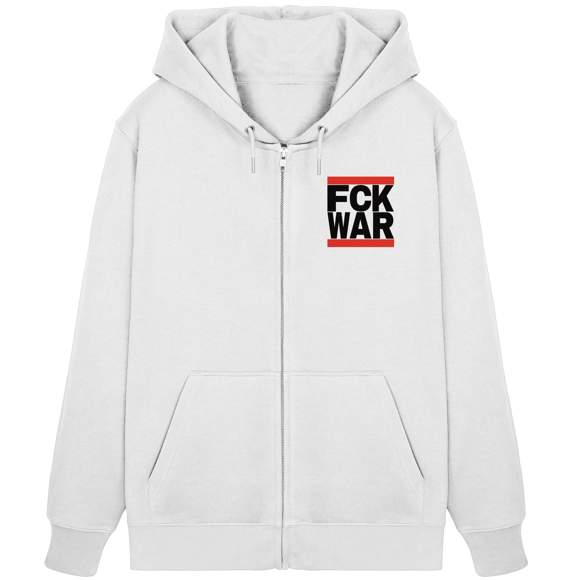 FCK WAR (schwarze Schrift) - Organic Zipper