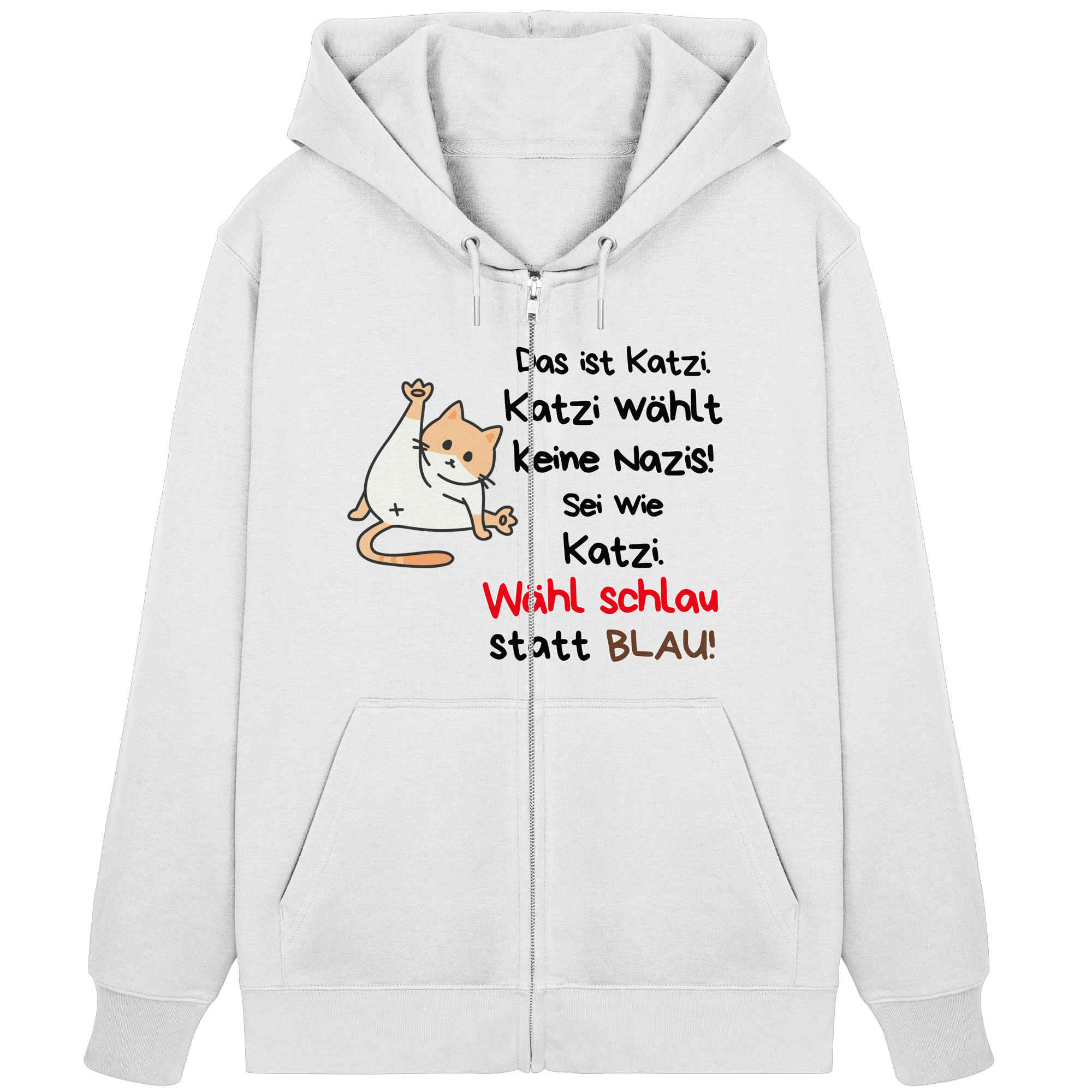 Katzi wählt keine Nazis! - Organic Zipper