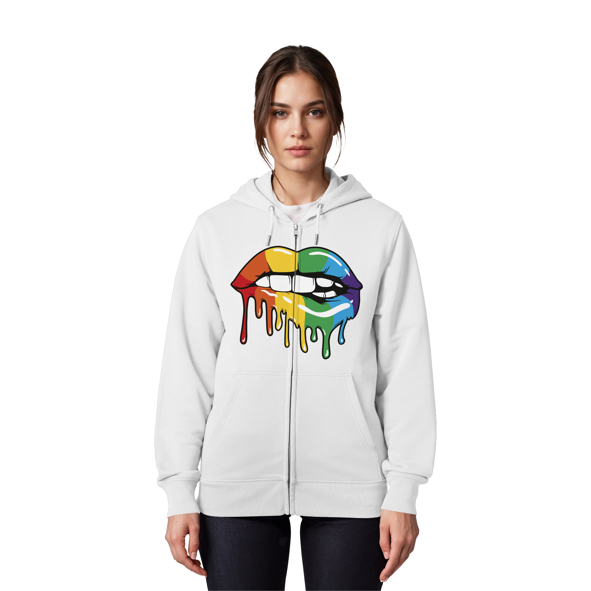 Regenbogen Lippen - Organic Zipper