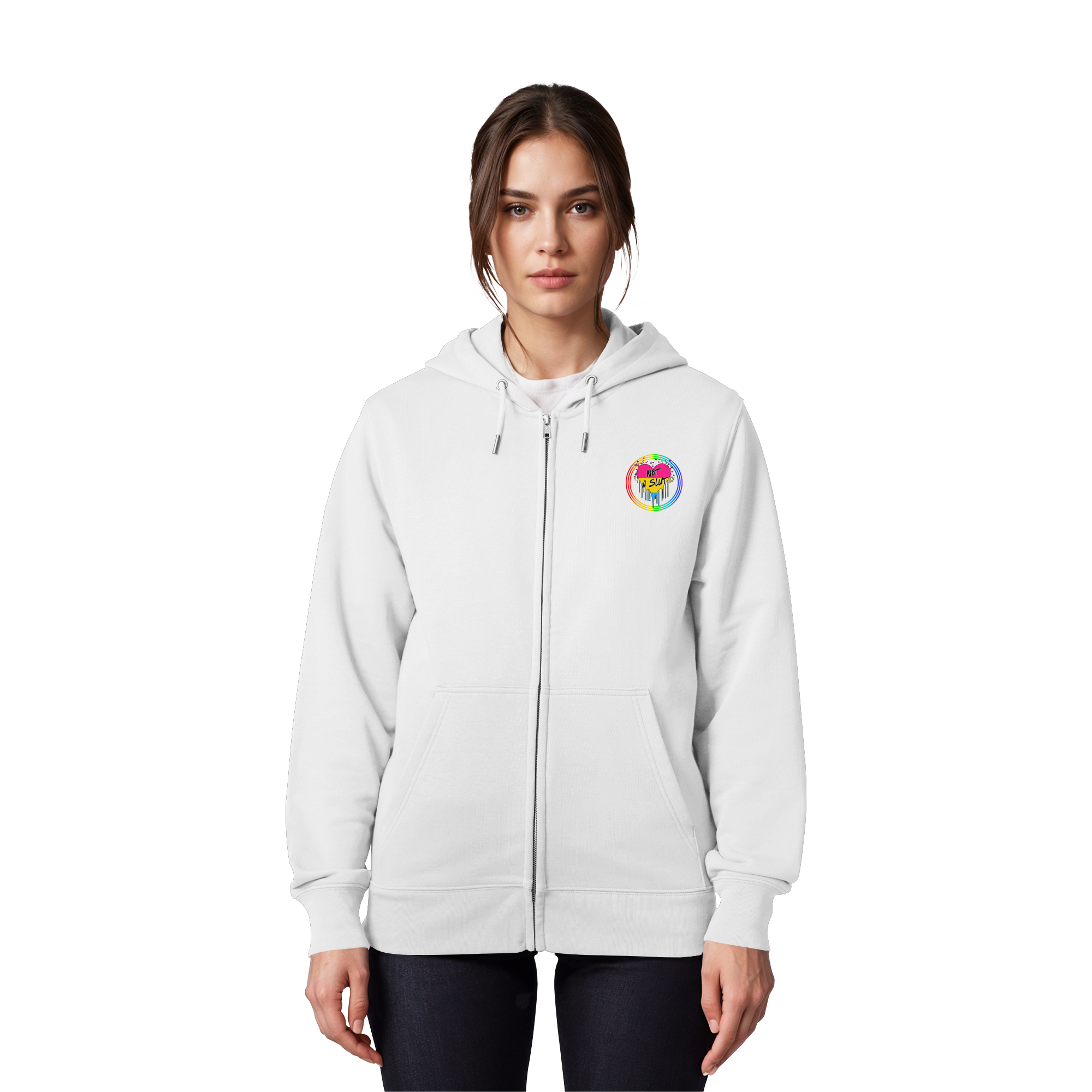 Pansexual Not a Slut "Regenbogenkreis Edition" - Organic Zipper