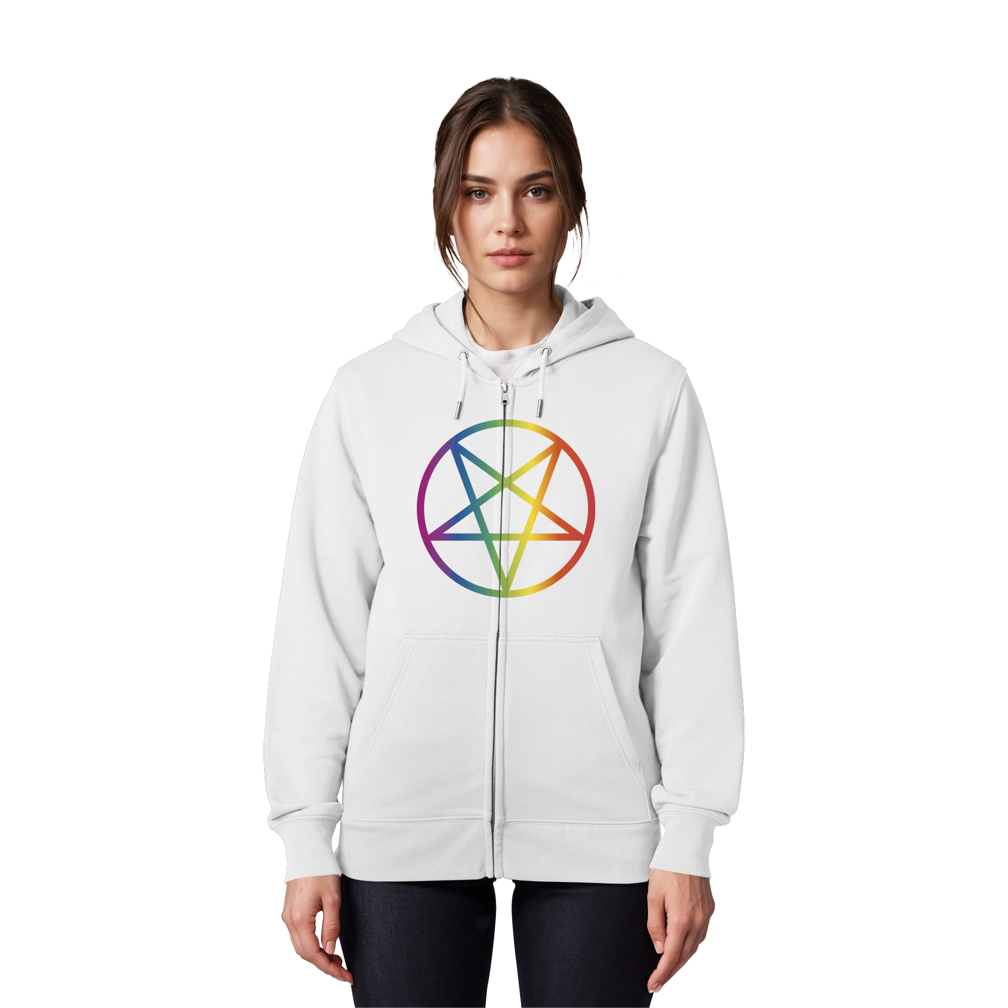 Regenbogen Pentagramm - Organic Zipper