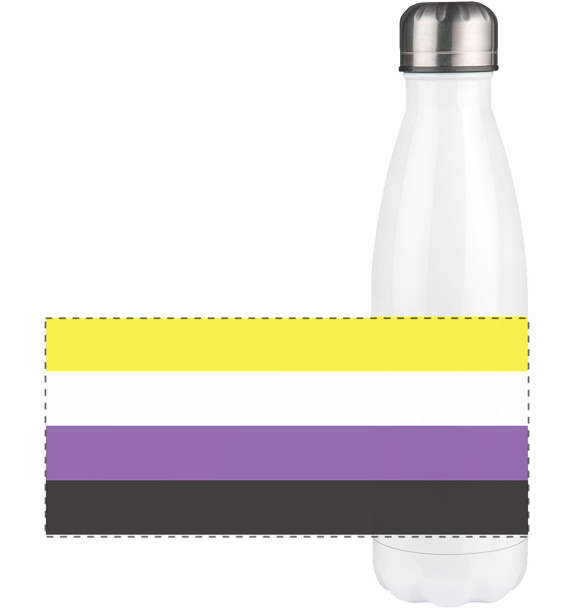 Nonbinary Pride Flag - Panorama Thermoflasche 500ml