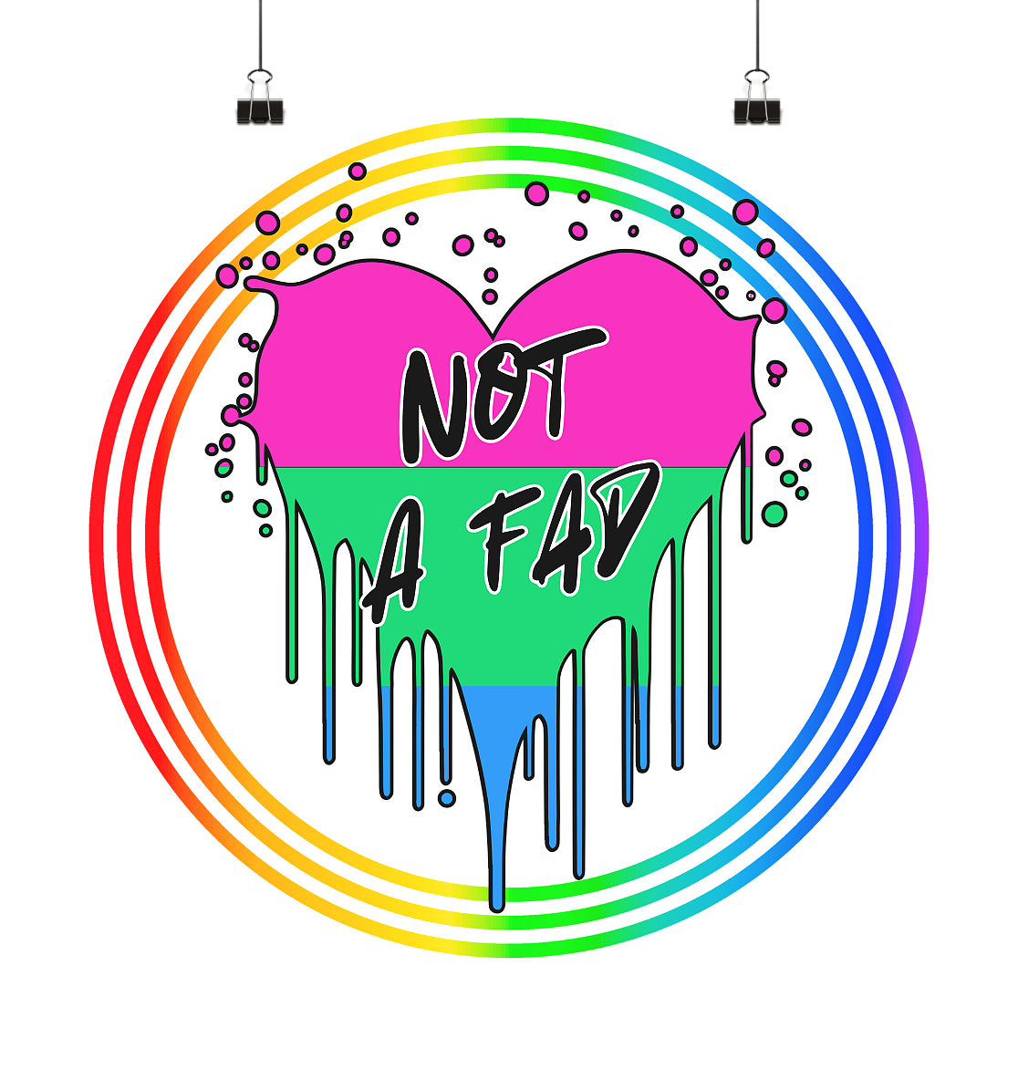 Polysexual Not a Fad "Regenbogenkreis Edition" - Poster 40x40