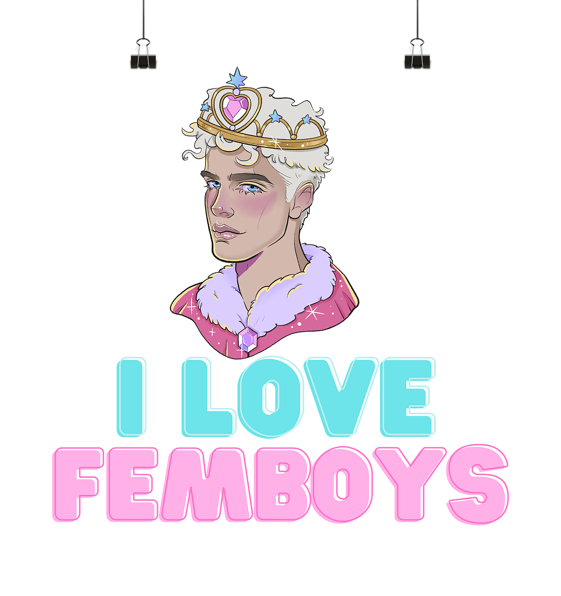 I Love Femboys "Royal Blush Edition" - Poster 40x40