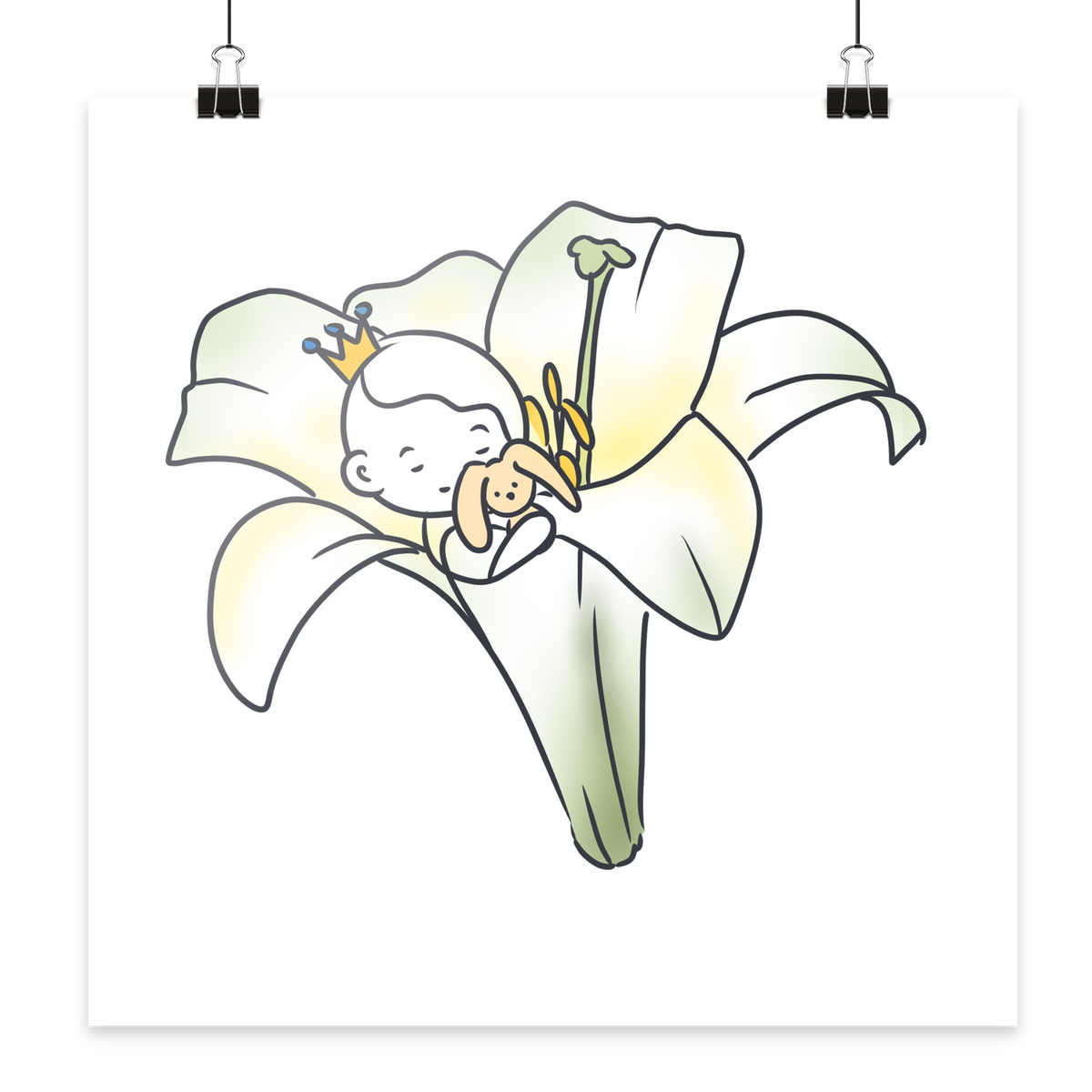 Seelenmännchen "Kuschelblume Edition" - Poster 40x40