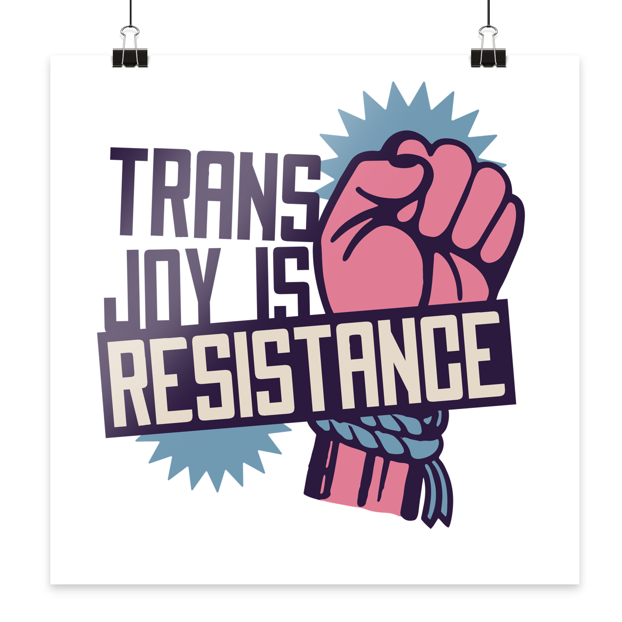 Trans Joy Is Resistance "Raised Fist Edition" - Poster 40x40