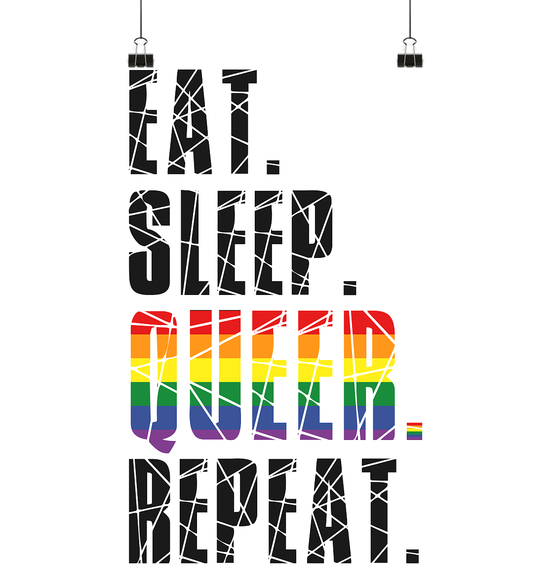 EAT. SLEEP. QUEER. REPEAT. - Poster Din A4 (hoch)