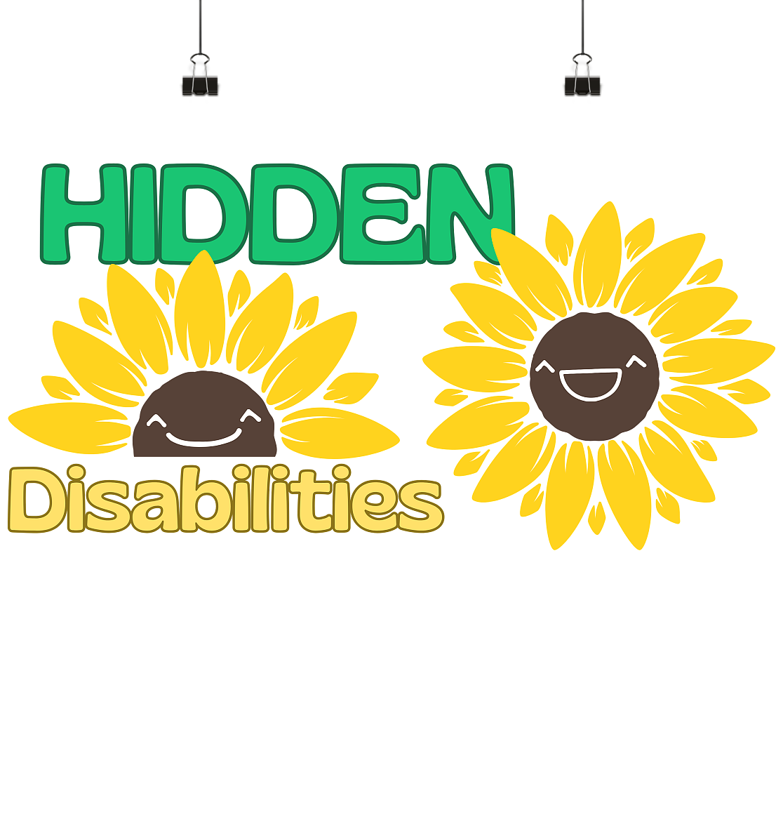 Hidden Disabilities "Sunflower Smile Edition" - Poster Din A4 (quer)