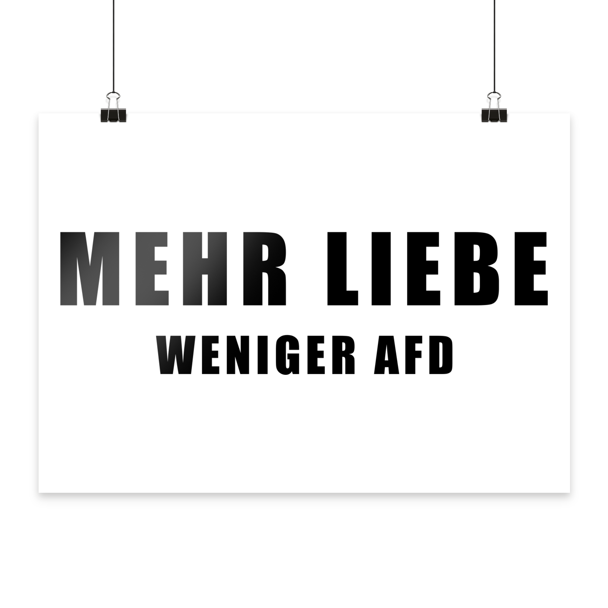 Mehr Lieber Weniger AfD "Statement Edition" - Poster Din A4 (quer)