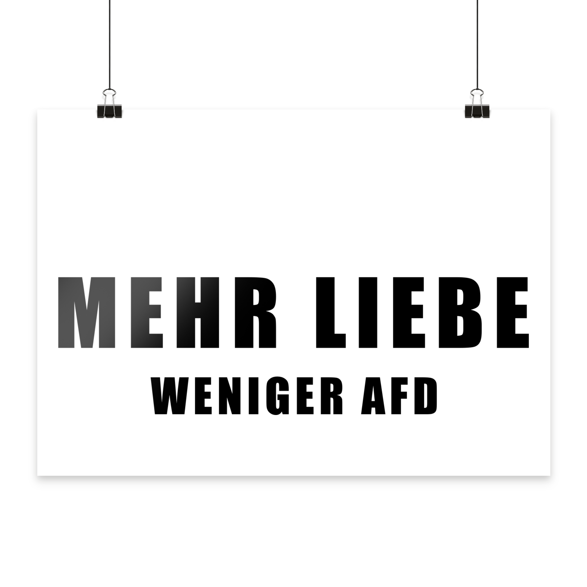 Hass ist keine Meinung - Poster Din A4 (quer)