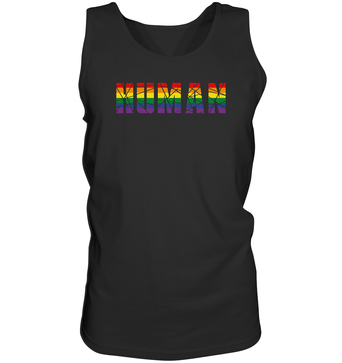 HUMAN in Regenbogen-Farben - Tank-Top