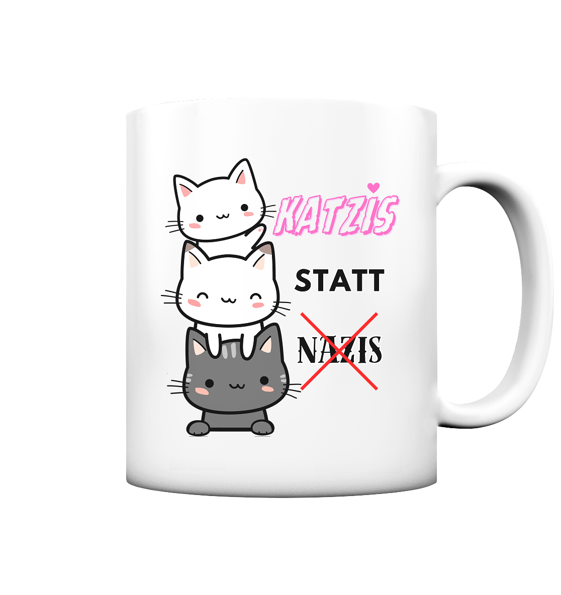 Katzis statt Nazis - Tasse matt