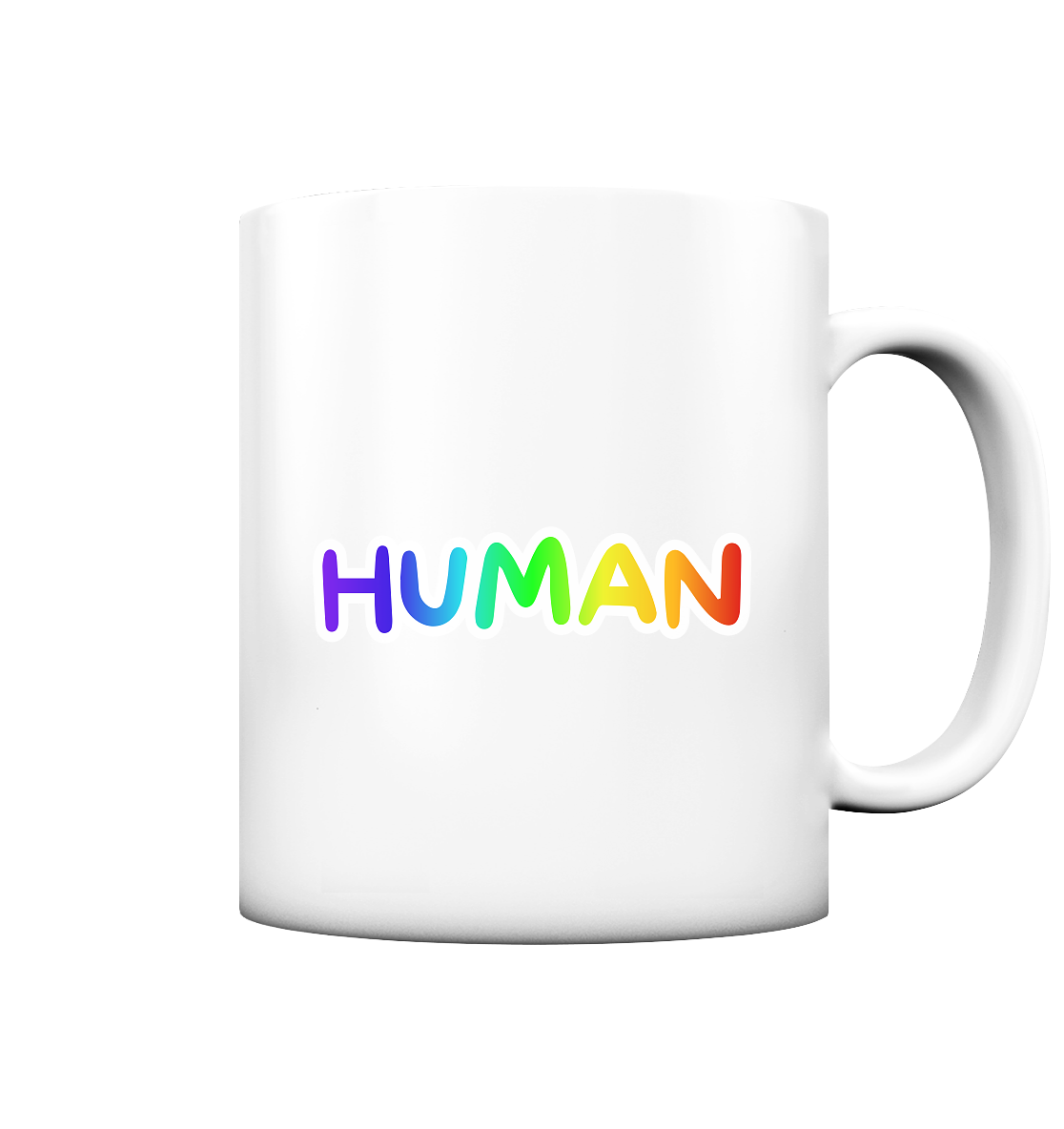 HUMAN in Regenbogen Farben "Bubble Edition" - Tasse matt