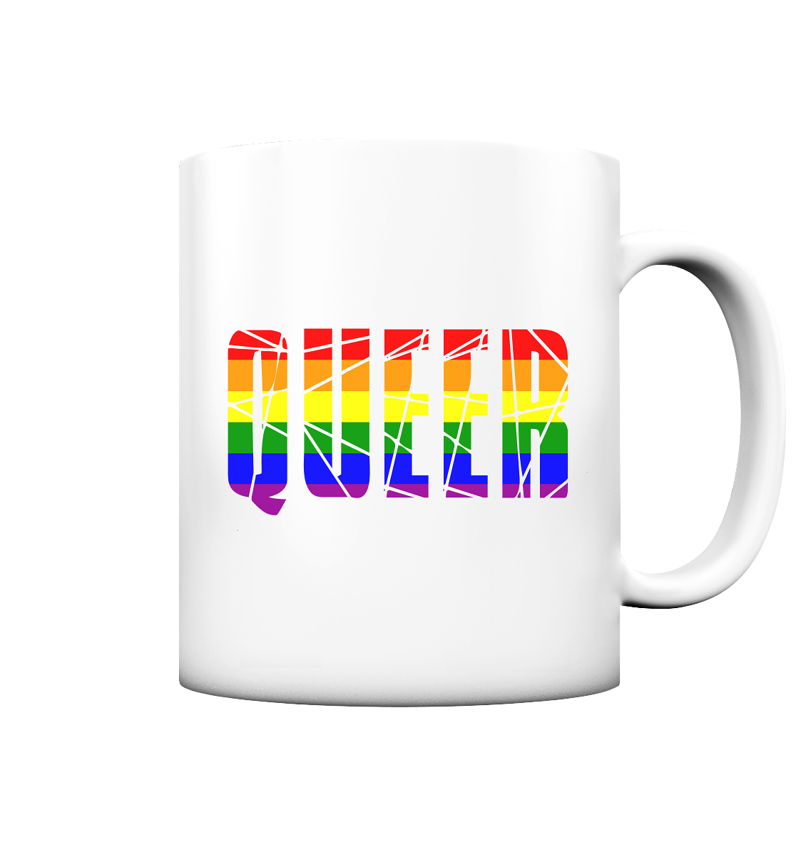 QUEER in Regenbogen-Farben - Tasse matt