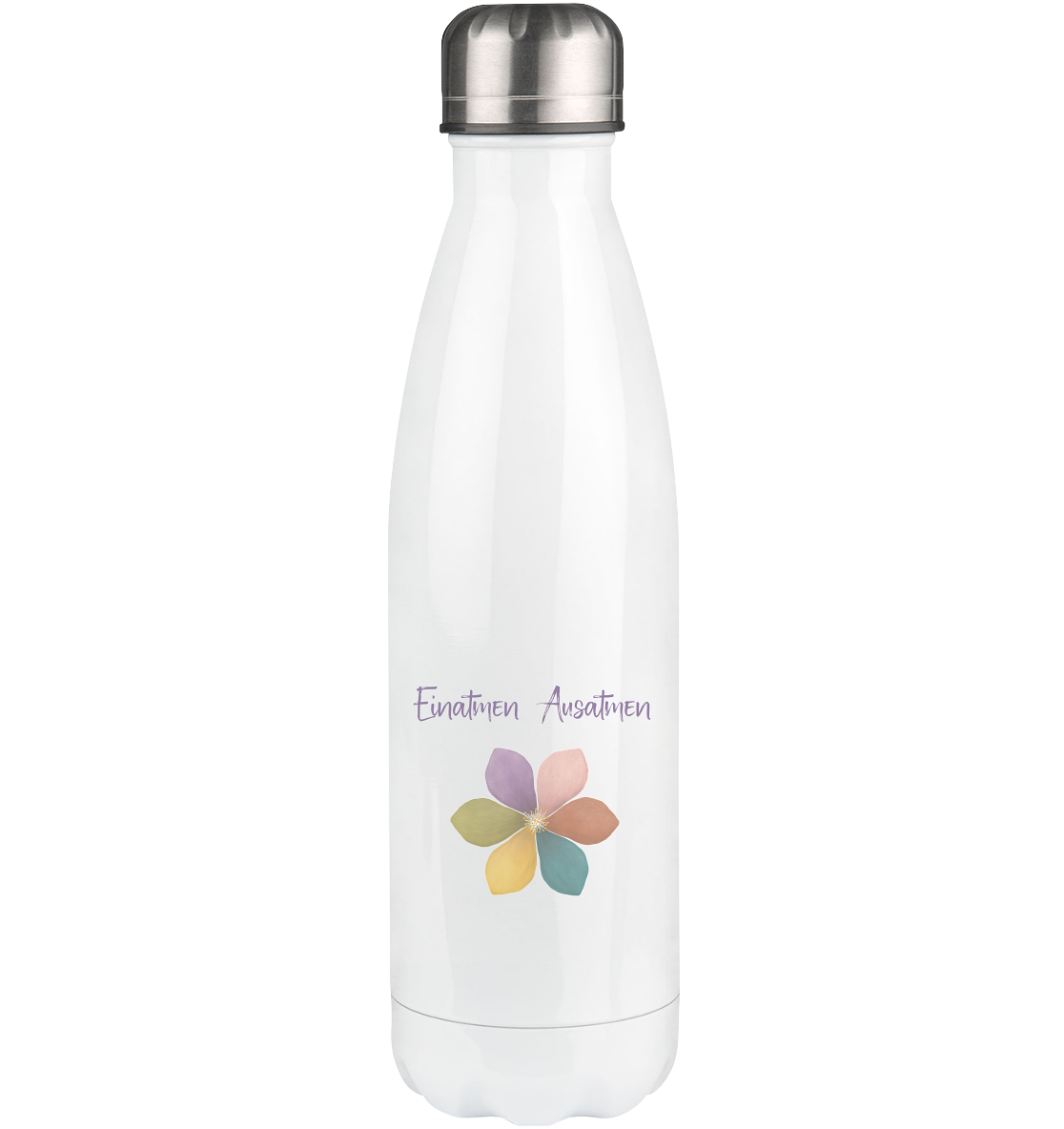 Einatmen Ausatmen "Achtsamkeitsblüte Edition" - Thermoflasche 500ml
