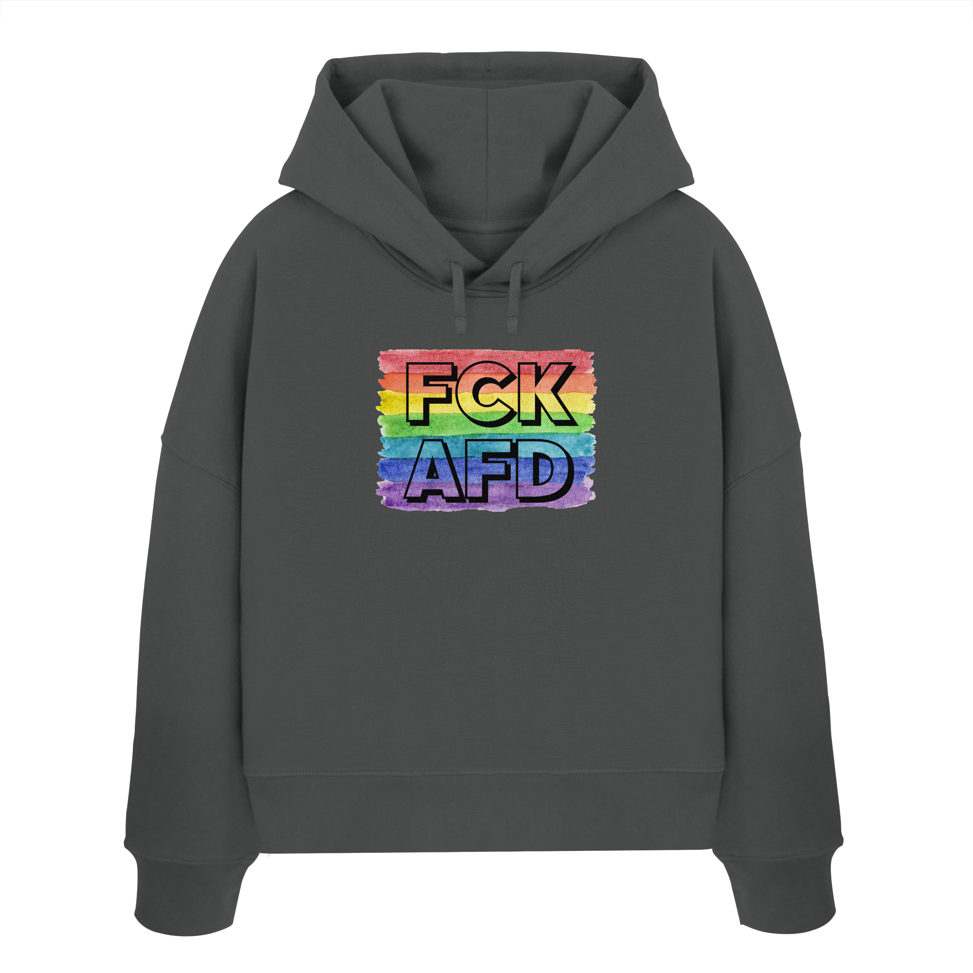 FCK AFD "Rainbow Resistance Edition" - Womens Organic Boxcut Hoodie