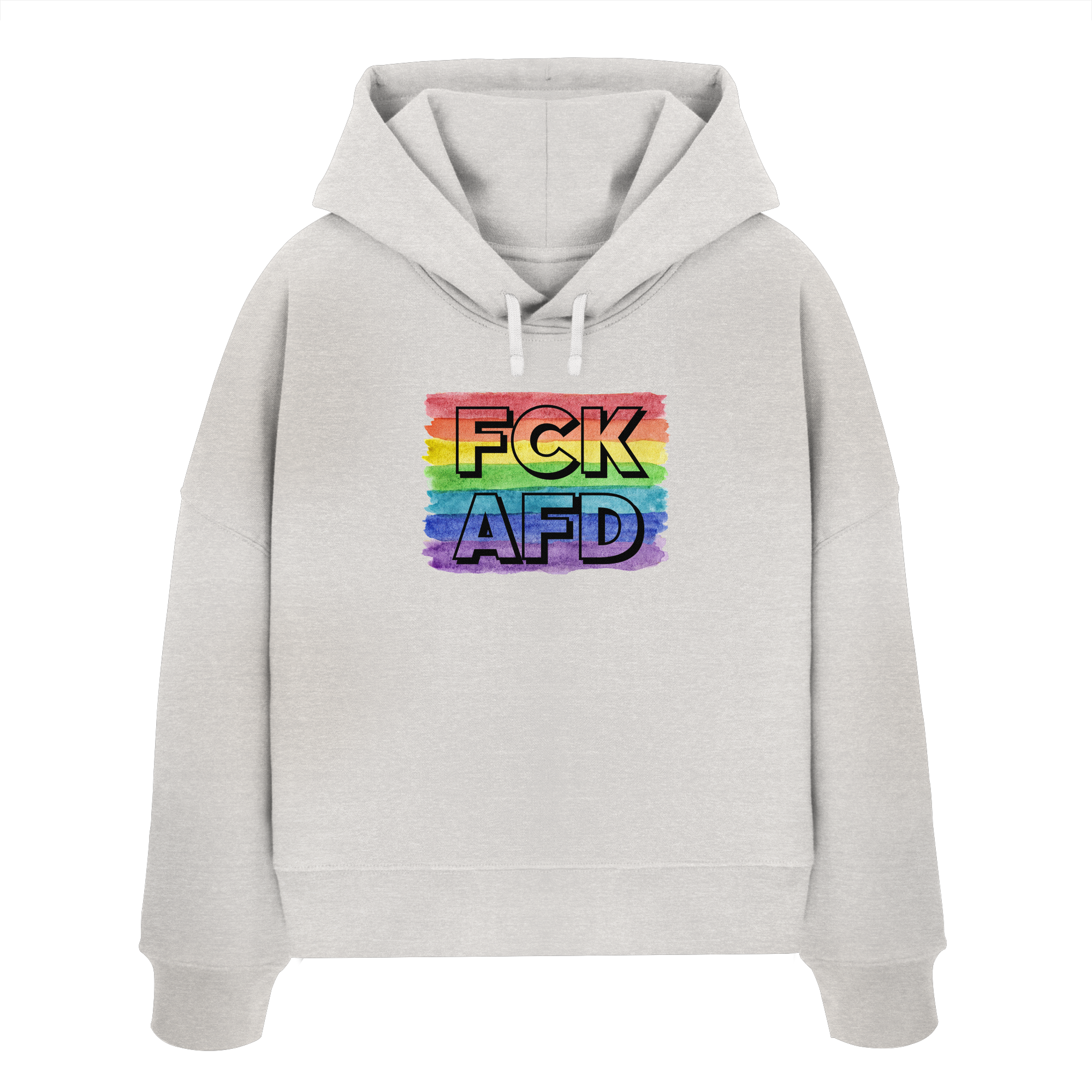 FCK AFD "Rainbow Resistance Edition" - Womens Organic Boxcut Hoodie