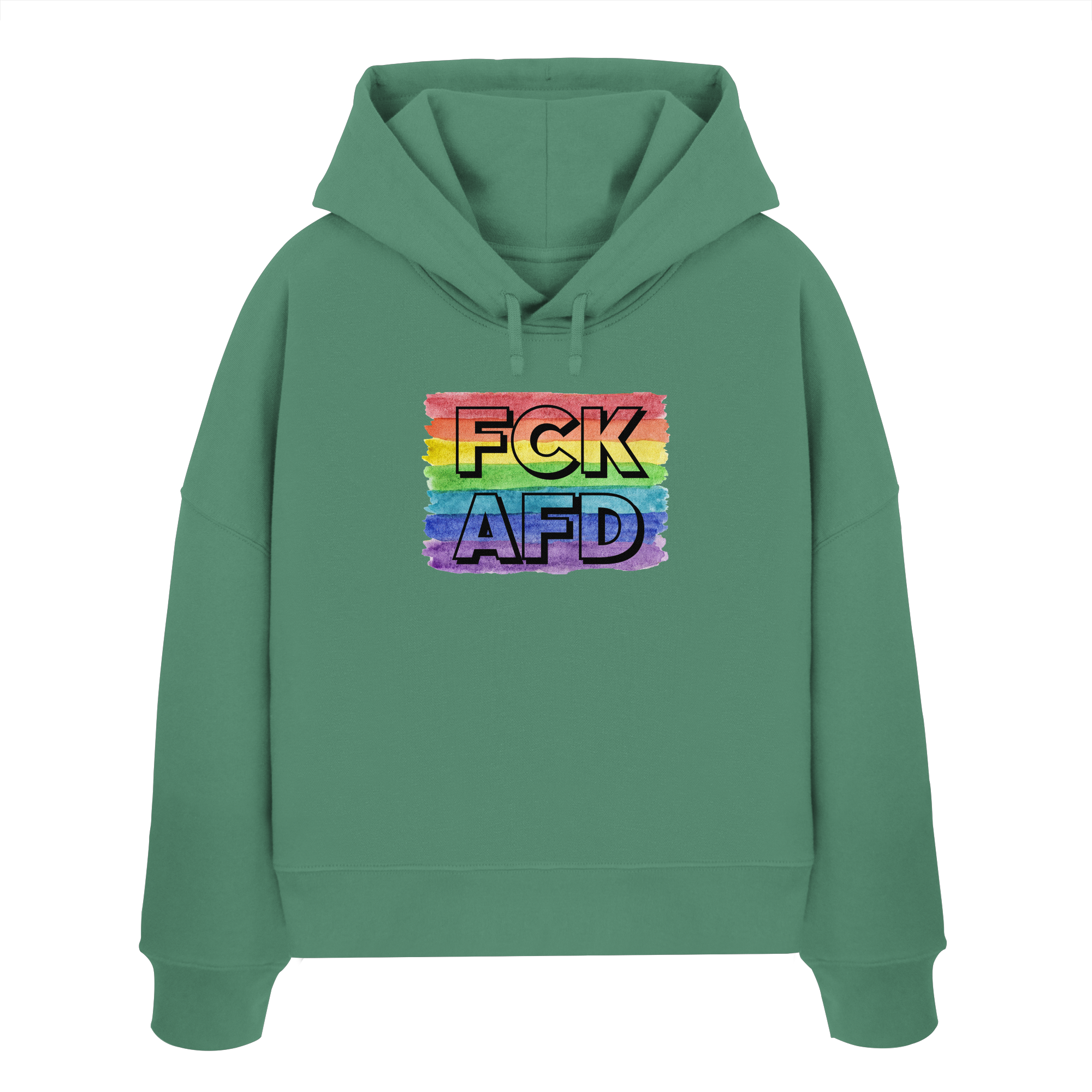 FCK AFD "Rainbow Resistance Edition" - Womens Organic Boxcut Hoodie