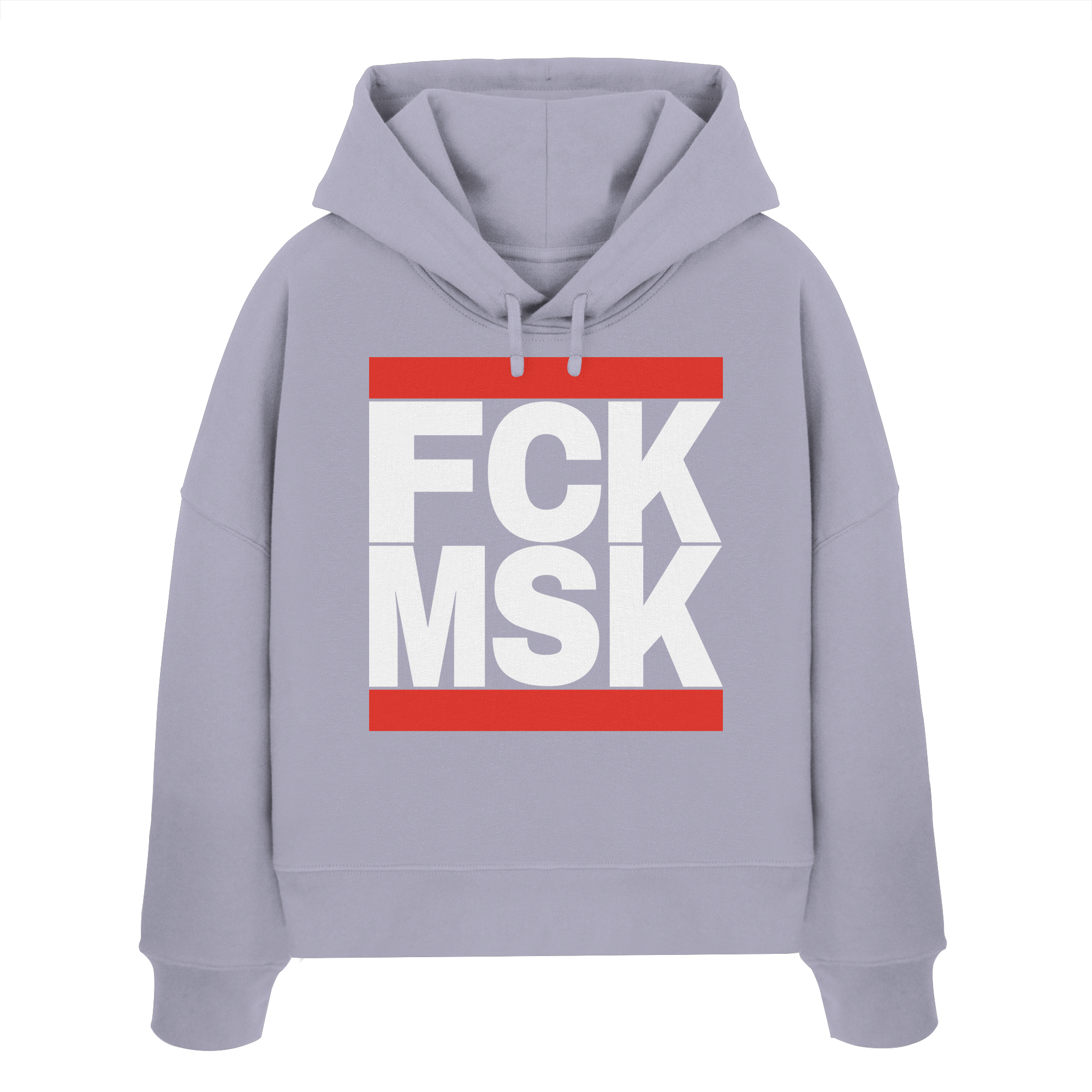 FCK MSK (weiße Schrift) - "Frauen" Boxcut Hoodie