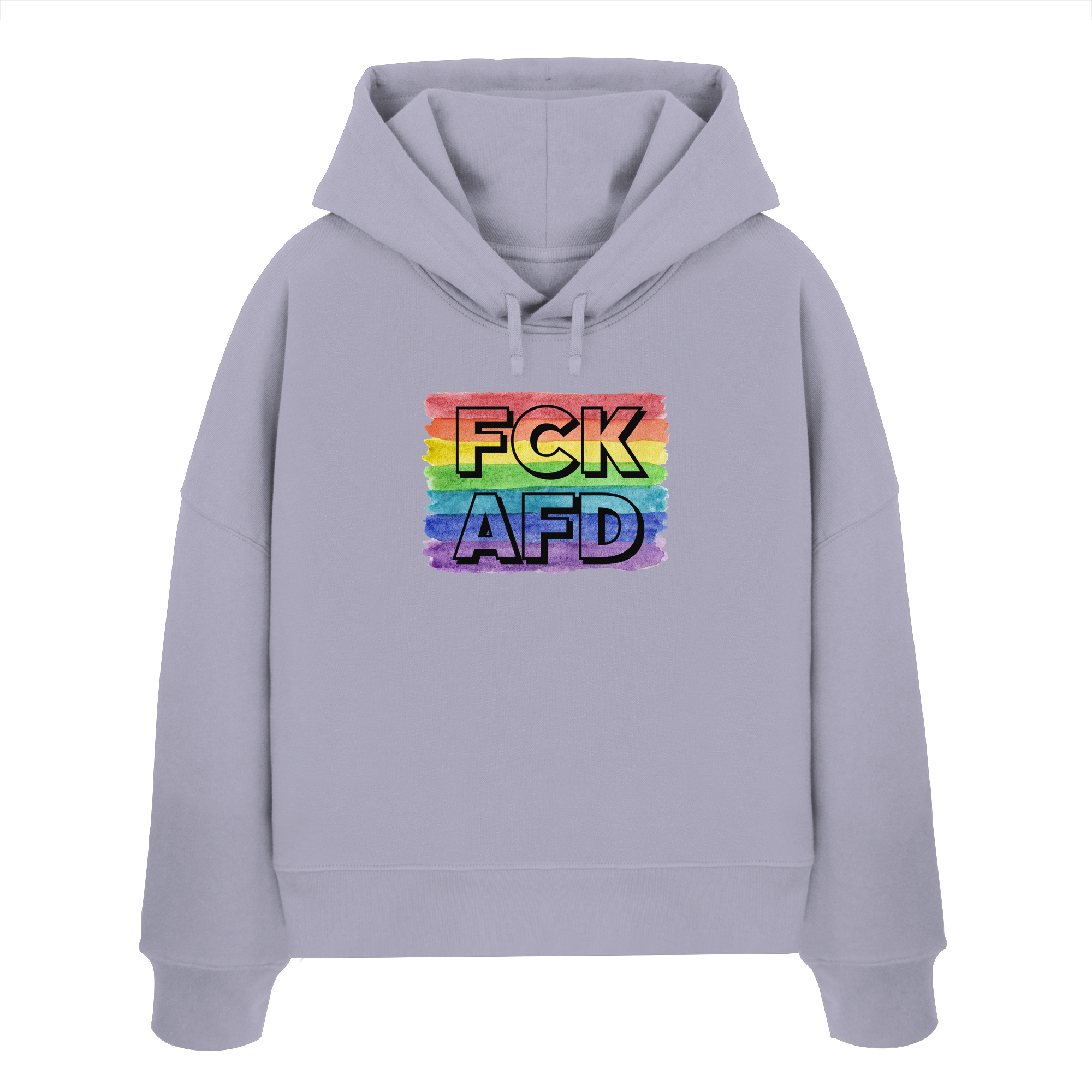 FCK AFD "Rainbow Resistance Edition" - Womens Organic Boxcut Hoodie