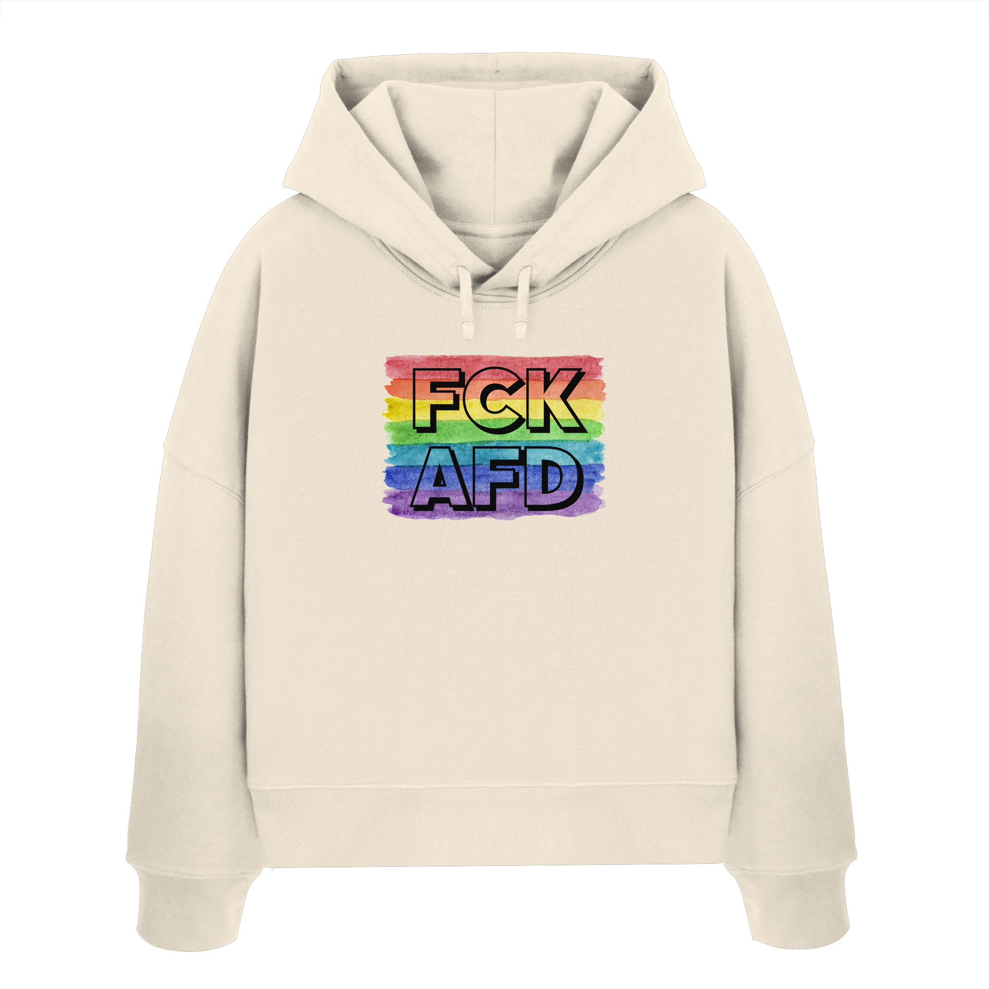FCK AFD "Rainbow Resistance Edition" - Womens Organic Boxcut Hoodie