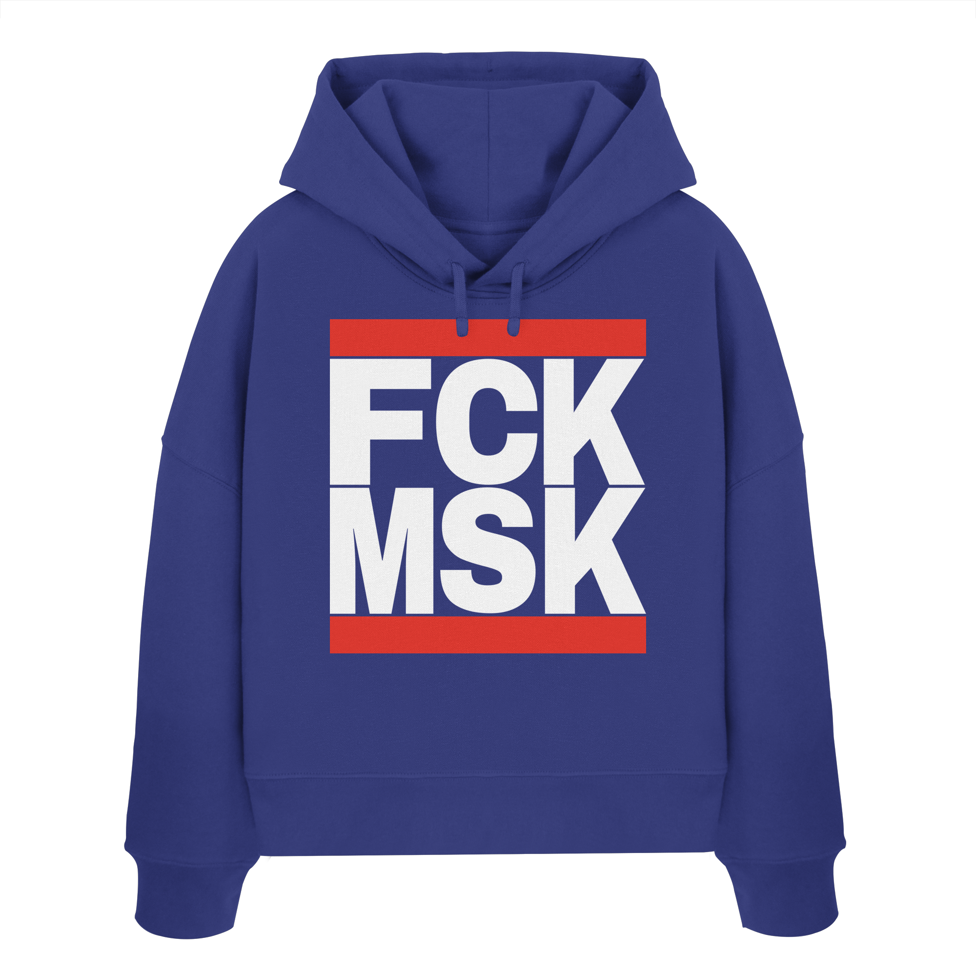FCK MSK (weiße Schrift) - "Frauen" Boxcut Hoodie