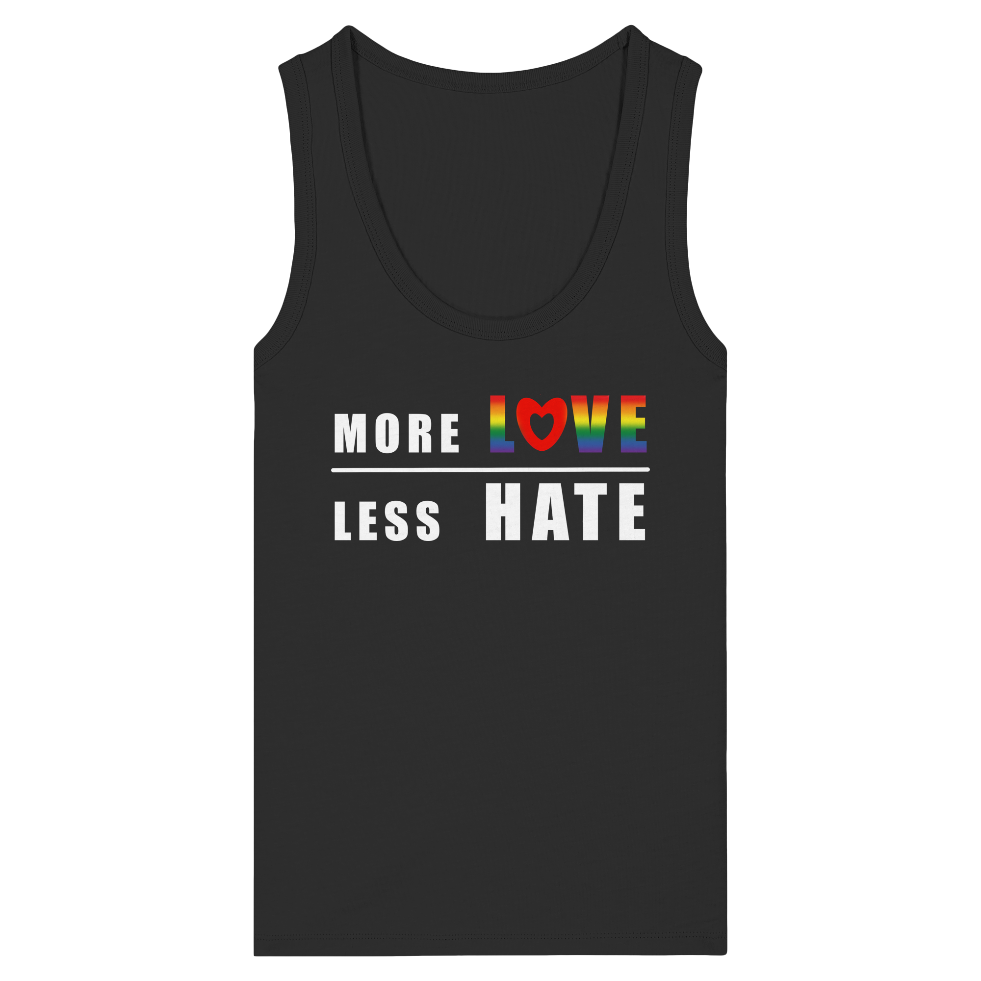 More Love Less Hate "Rainbow Edition" - Womens Organic Fitted Tank Top
