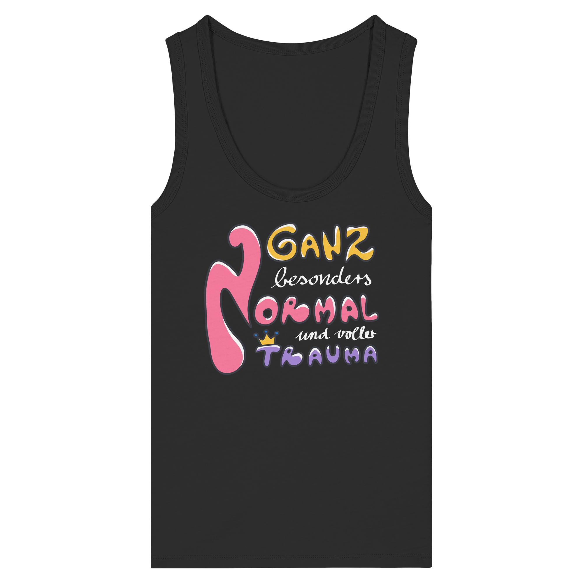 Ganz besonders Normal und voller Trauma "Bunte Edition" - Womens Organic Fitted Tank Top