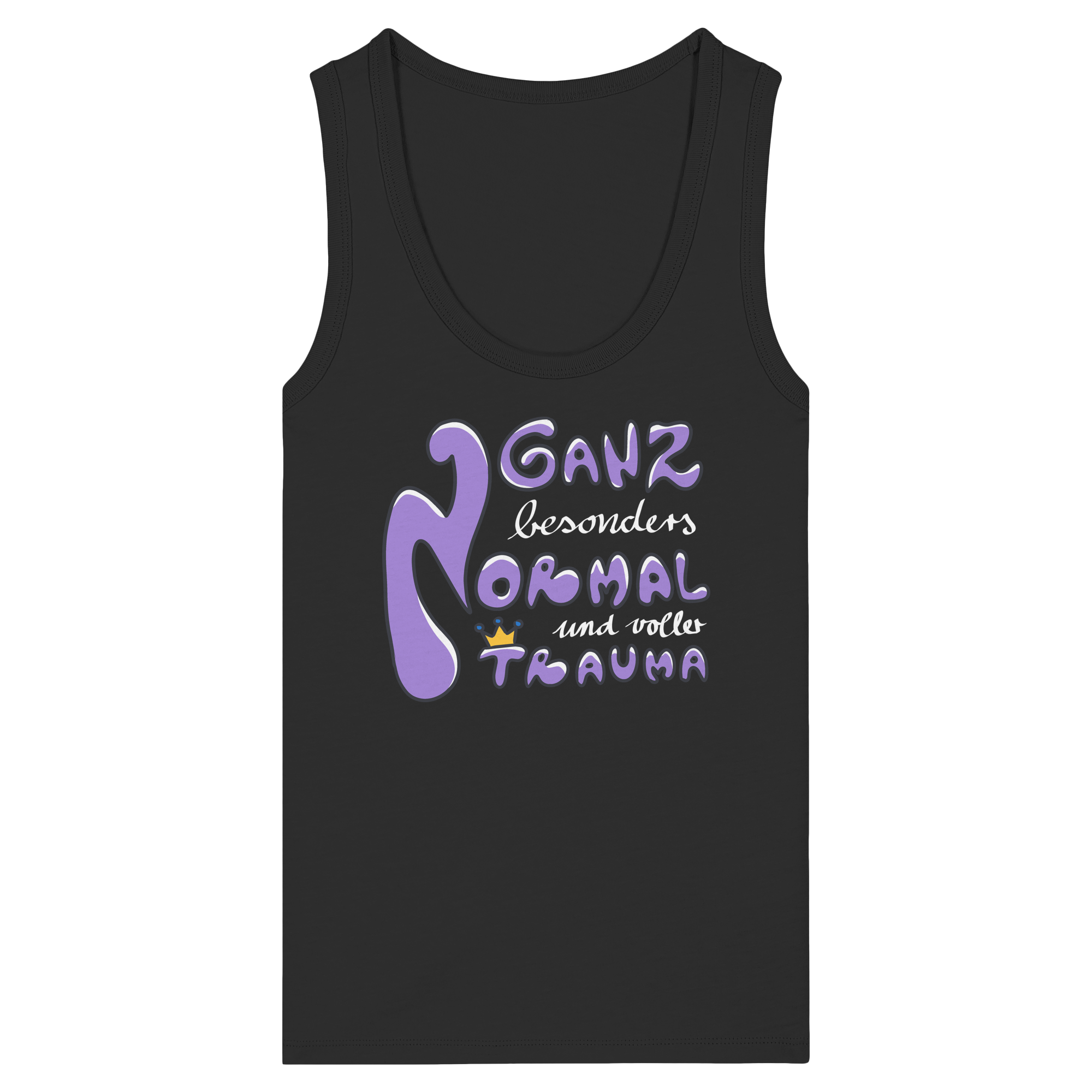Ganz besonders Normal und voller Trauma "Lila Edition" - Womens Organic Fitted Tank Top