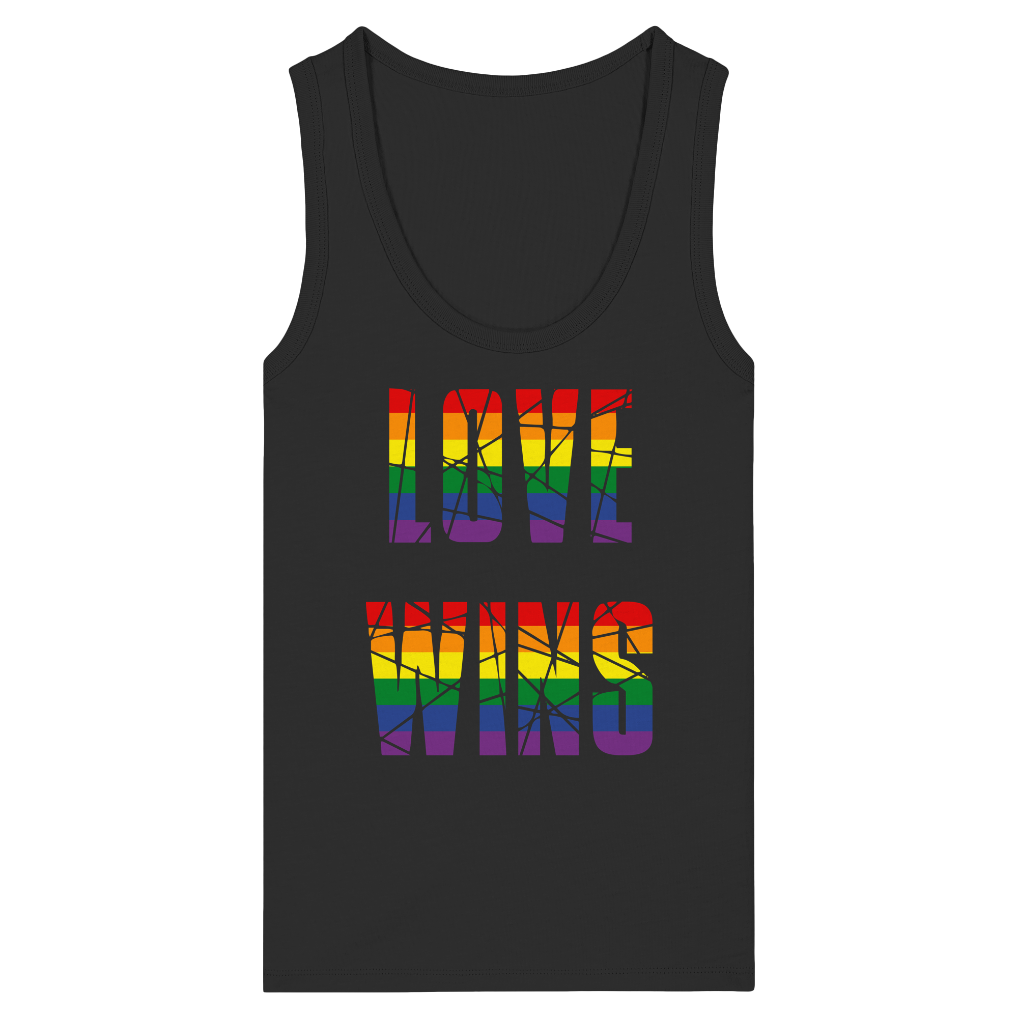 LOVE WINS in Regenbogen Farben - Womens Organic Fitted Tank Top