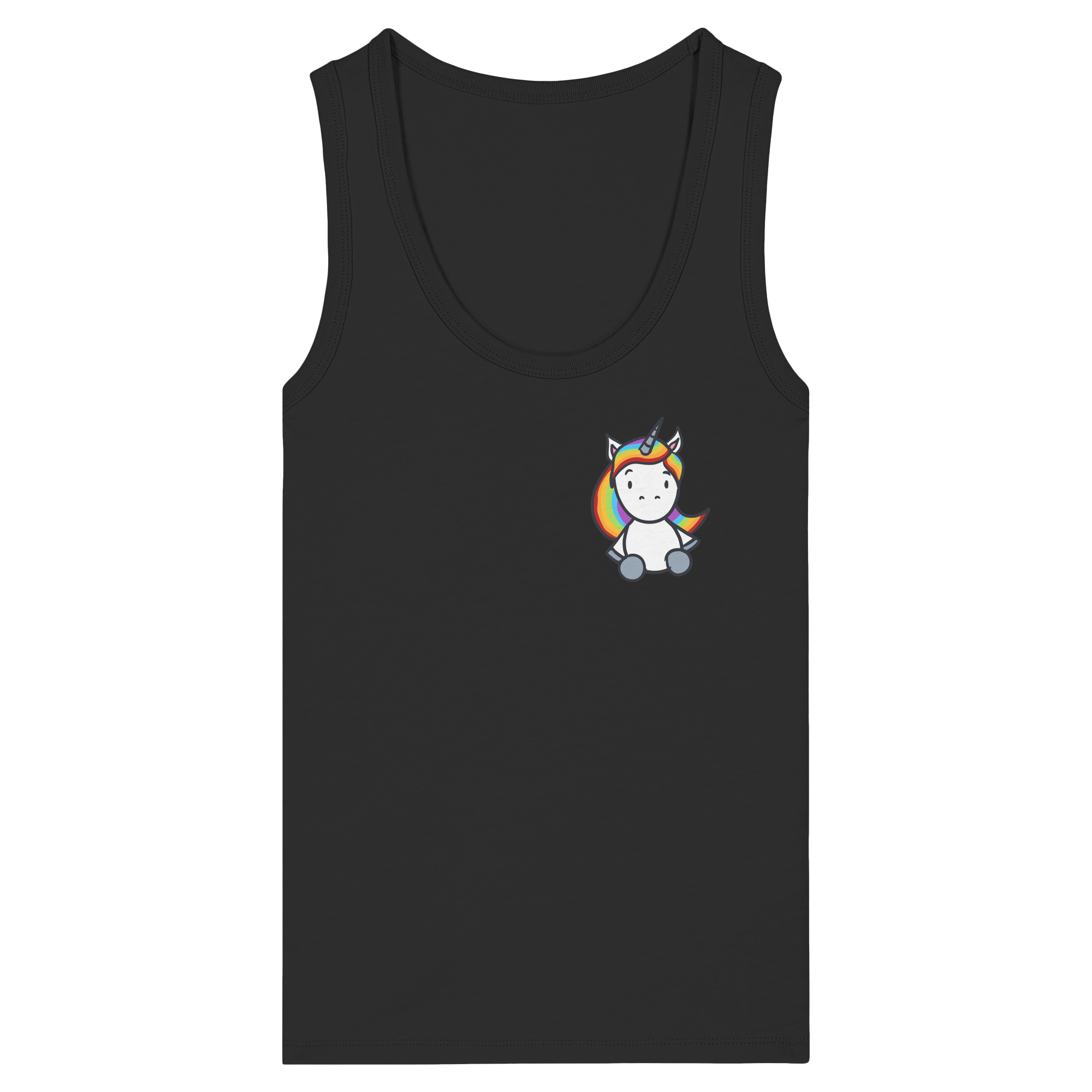 Einhorn mit Regenbogen Haaren - Womens Organic Fitted Tank Top