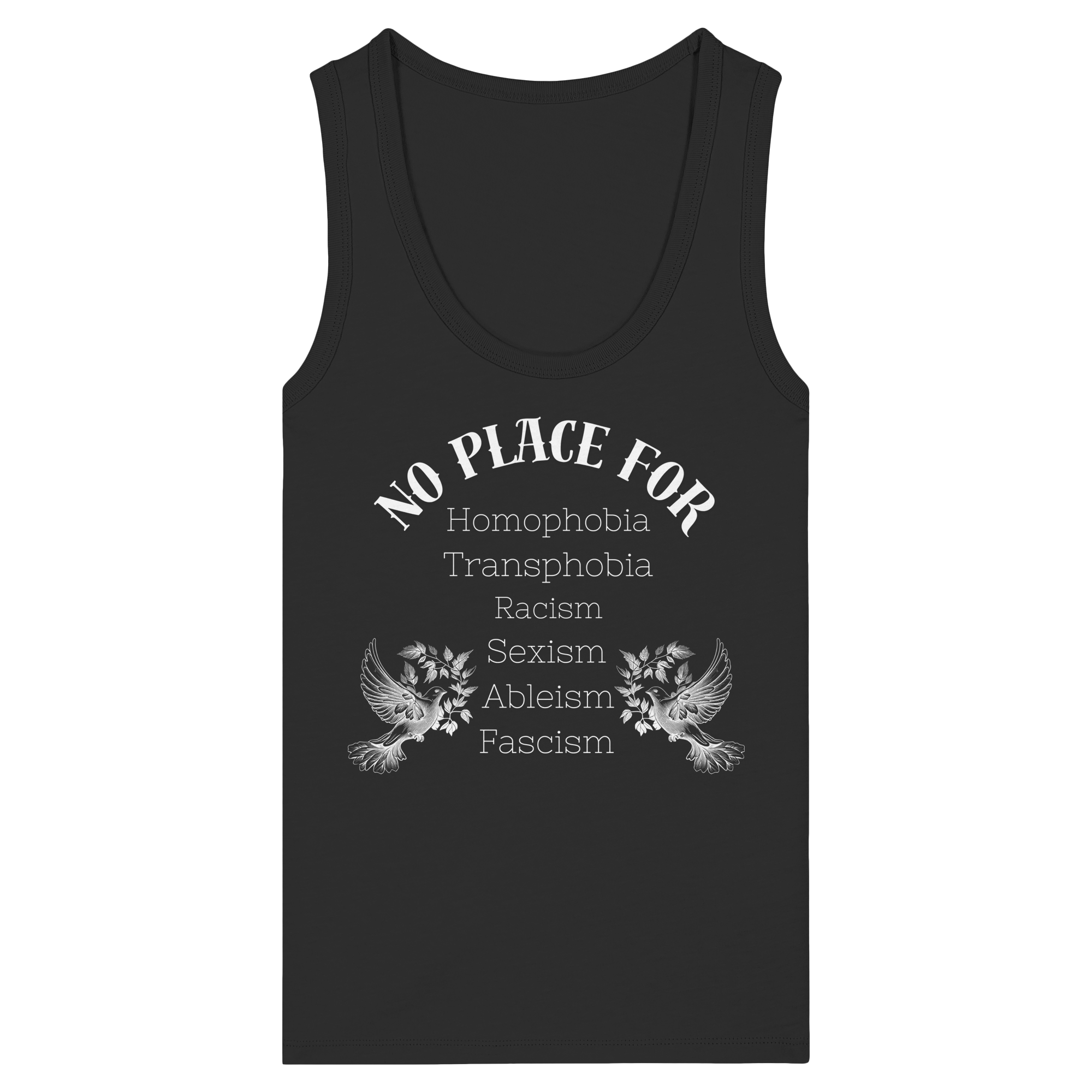No Place For (weiße Schrift) - Womens Organic Fitted Tank Top