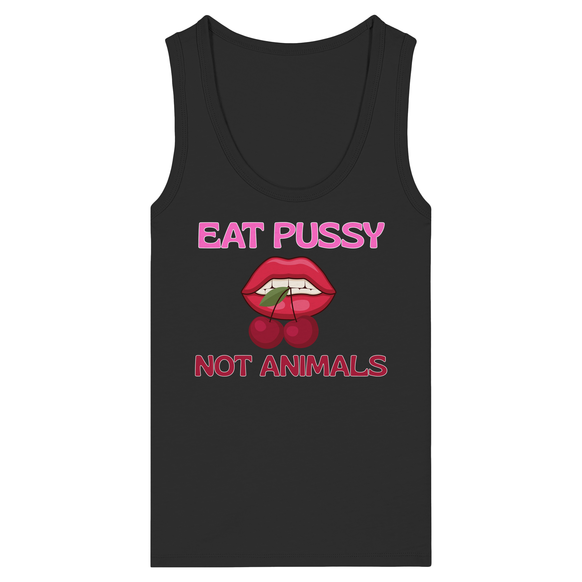 Eat Pussy Not Animals "Cherry Bite Edition" - Womens Organic Fitted Tank Top