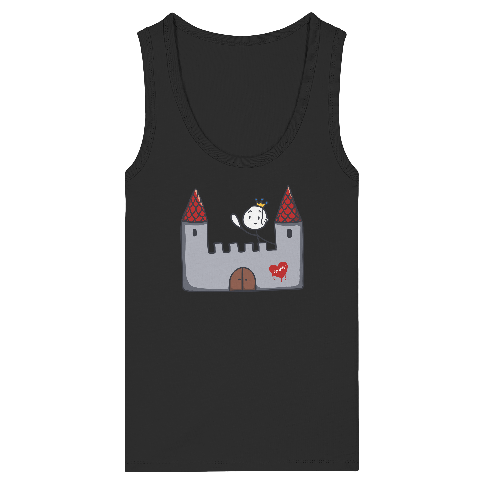 Seelenmännchen "Schloss Edition" Frontprint (dunkel) - Womens Organic Fitted Tank Top