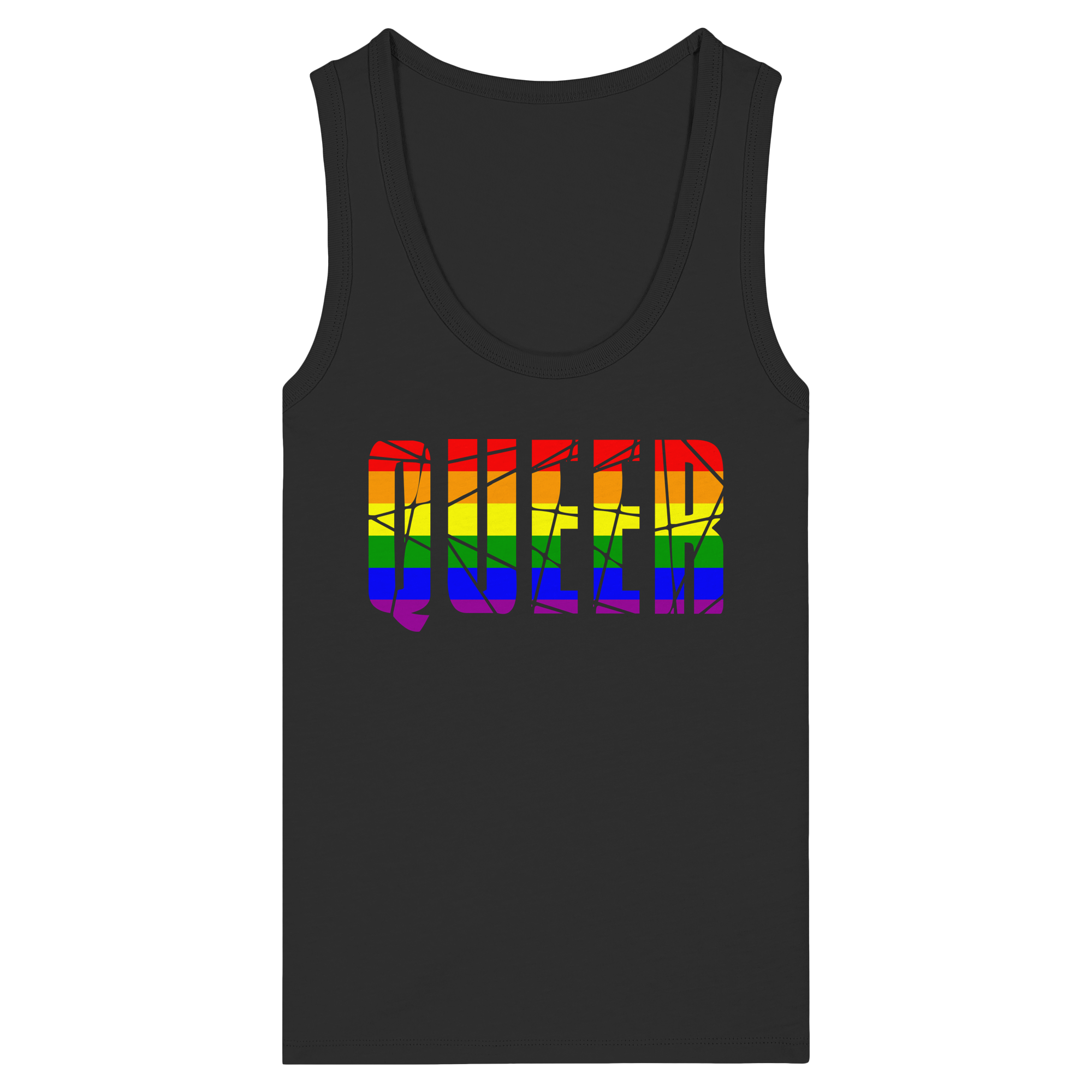 QUEER in Regenbogen Farben - Womens Organic Fitted Tank Top