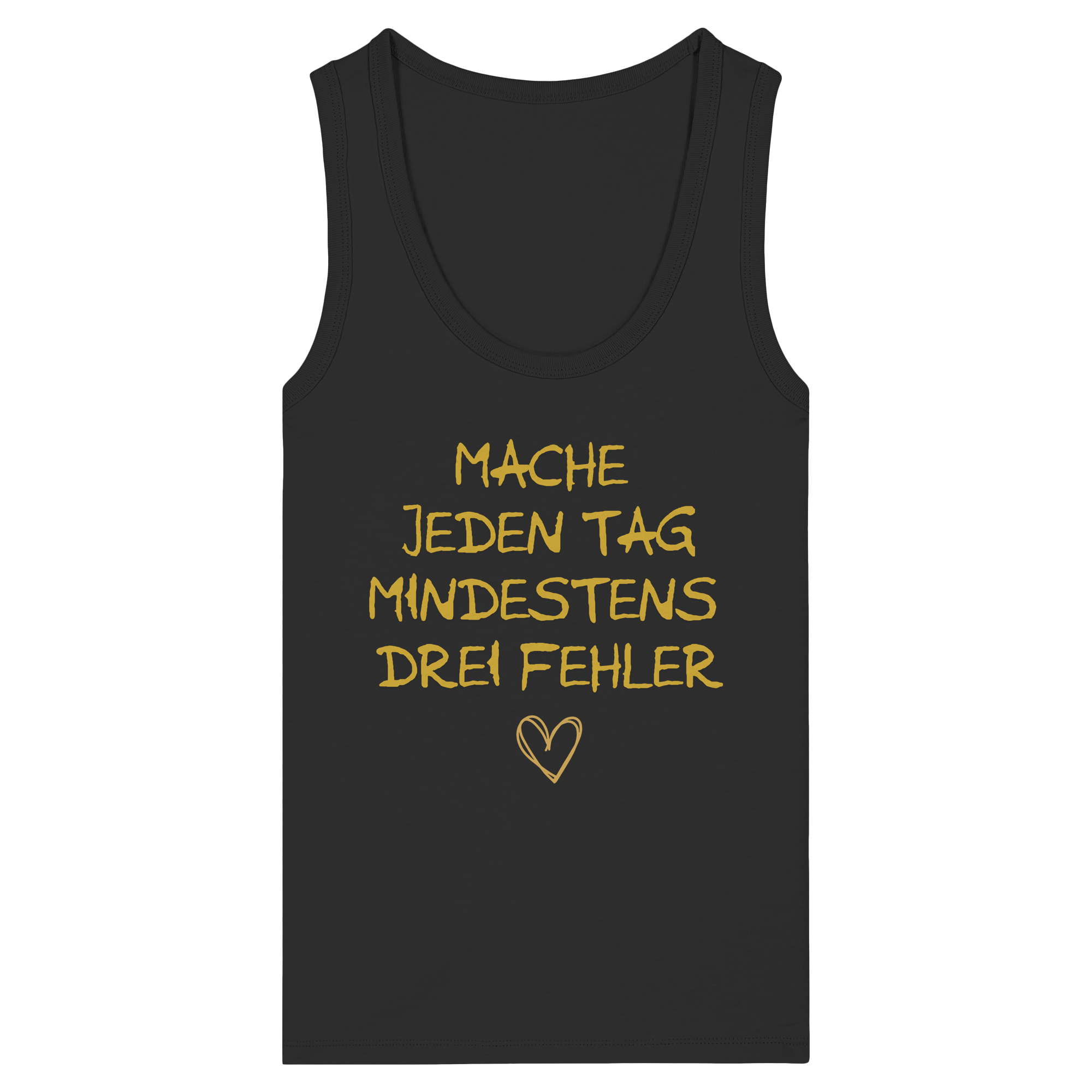 Mache jeden Tag mindestens drei Fehler "Goldherz Edition" - Womens Organic Fitted Tank Top