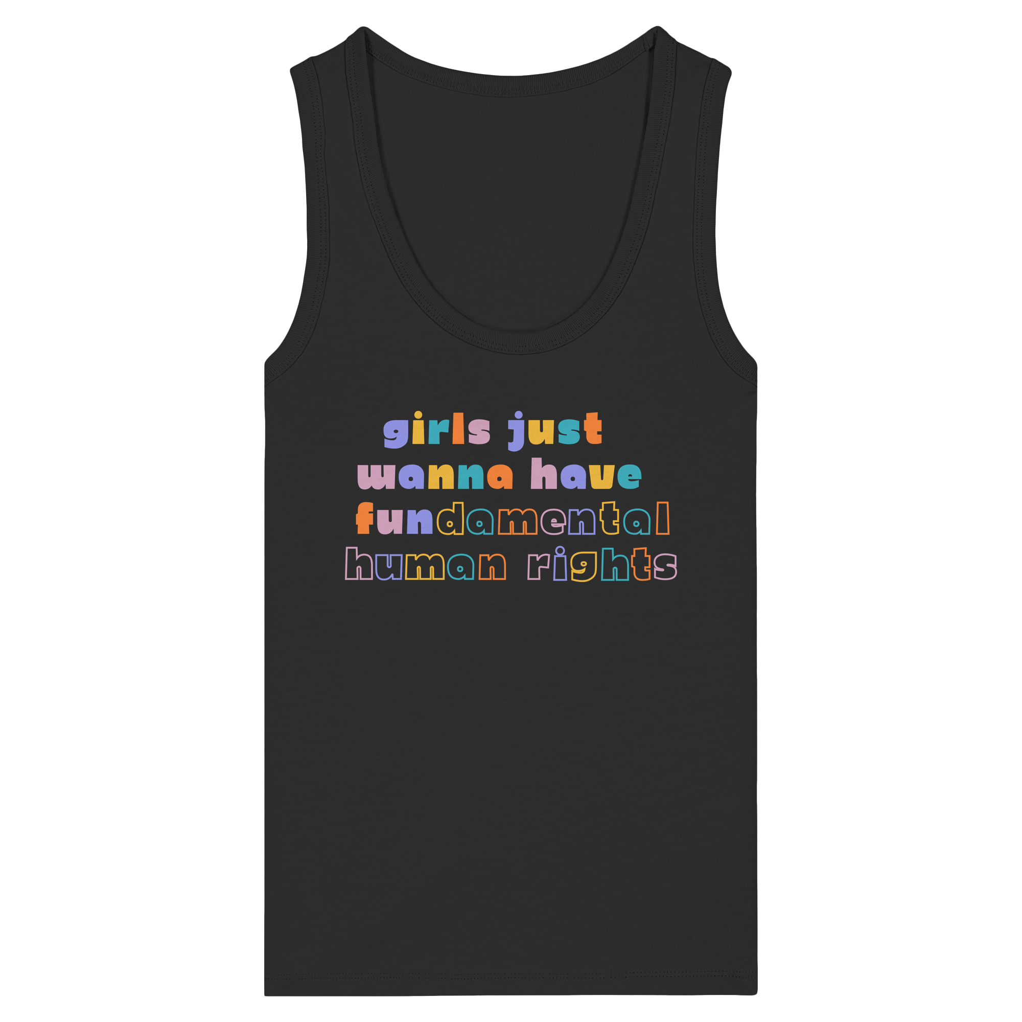 Girls just wanna have fundamental Human Rights - Womens Organic Fitted Tank Top