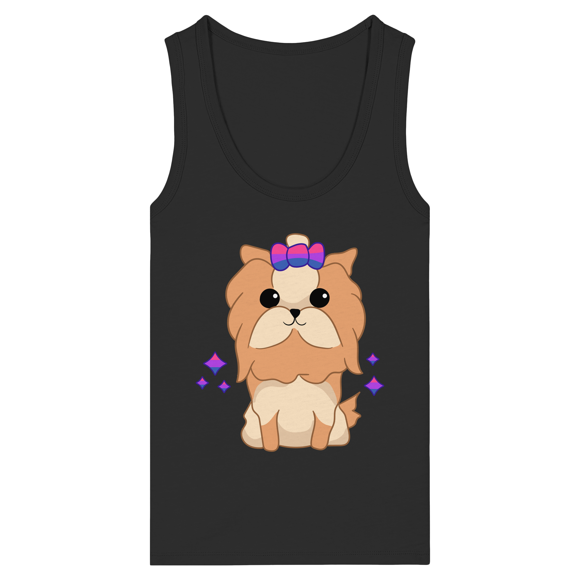 Cute Bisexual Dog - Womens Organic Fitted Tank Top