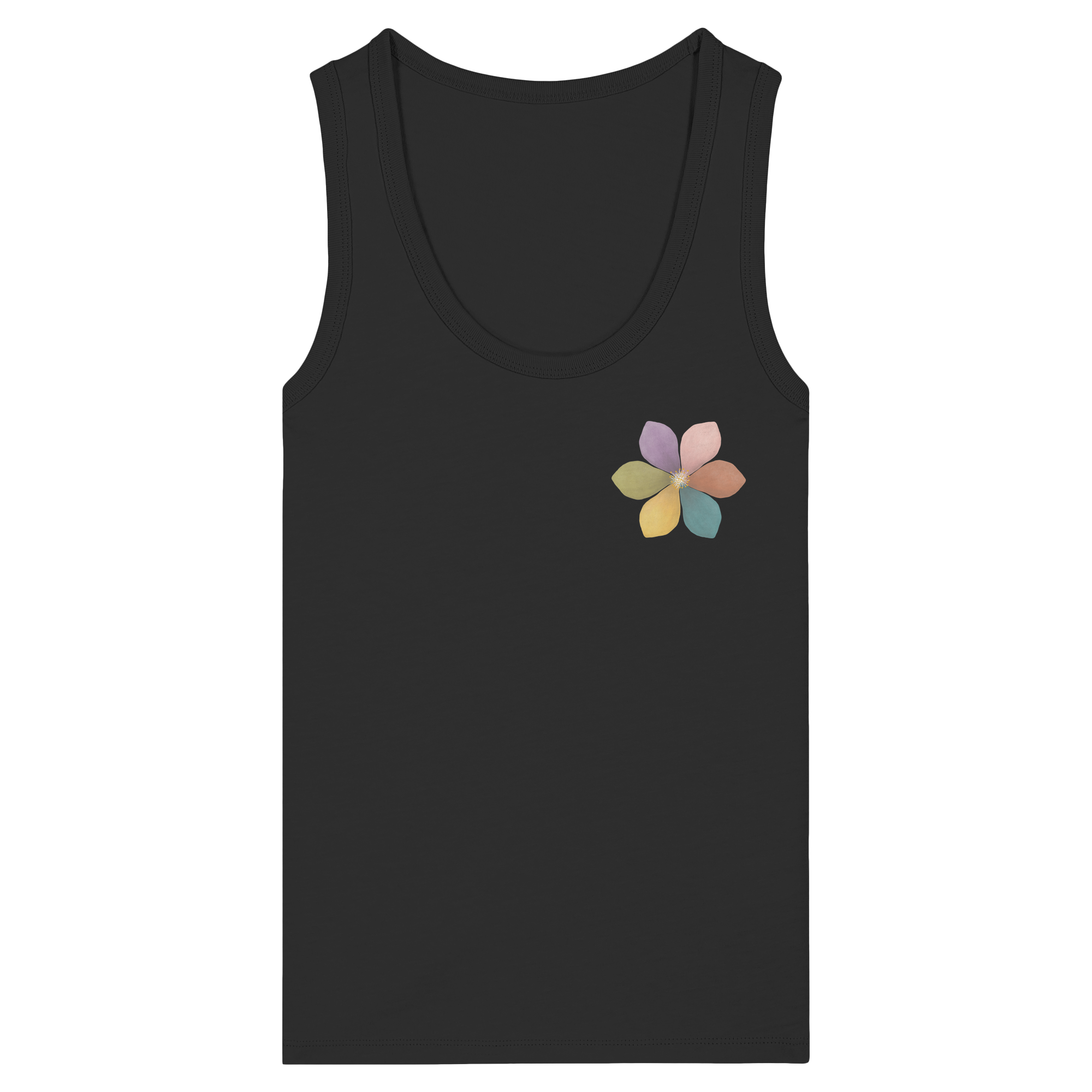 Ich sorge gut für mich "Achtsamkeitsblüte Edition" Backprint - Womens Organic Fitted Tank Top