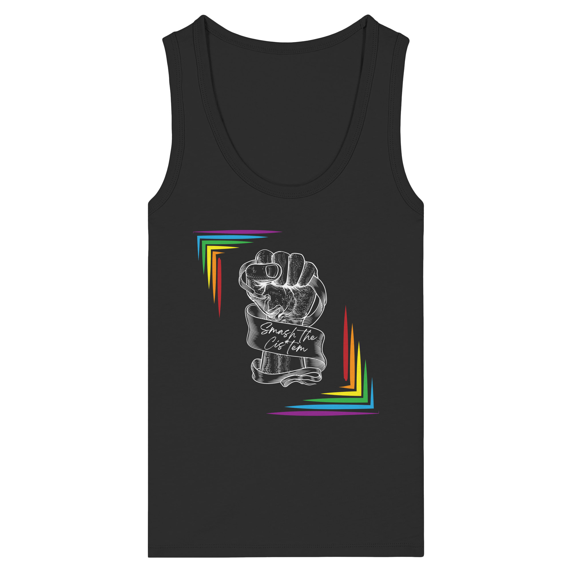 Smash The Cistem (weiße Schrift) - Womens Organic Fitted Tank Top