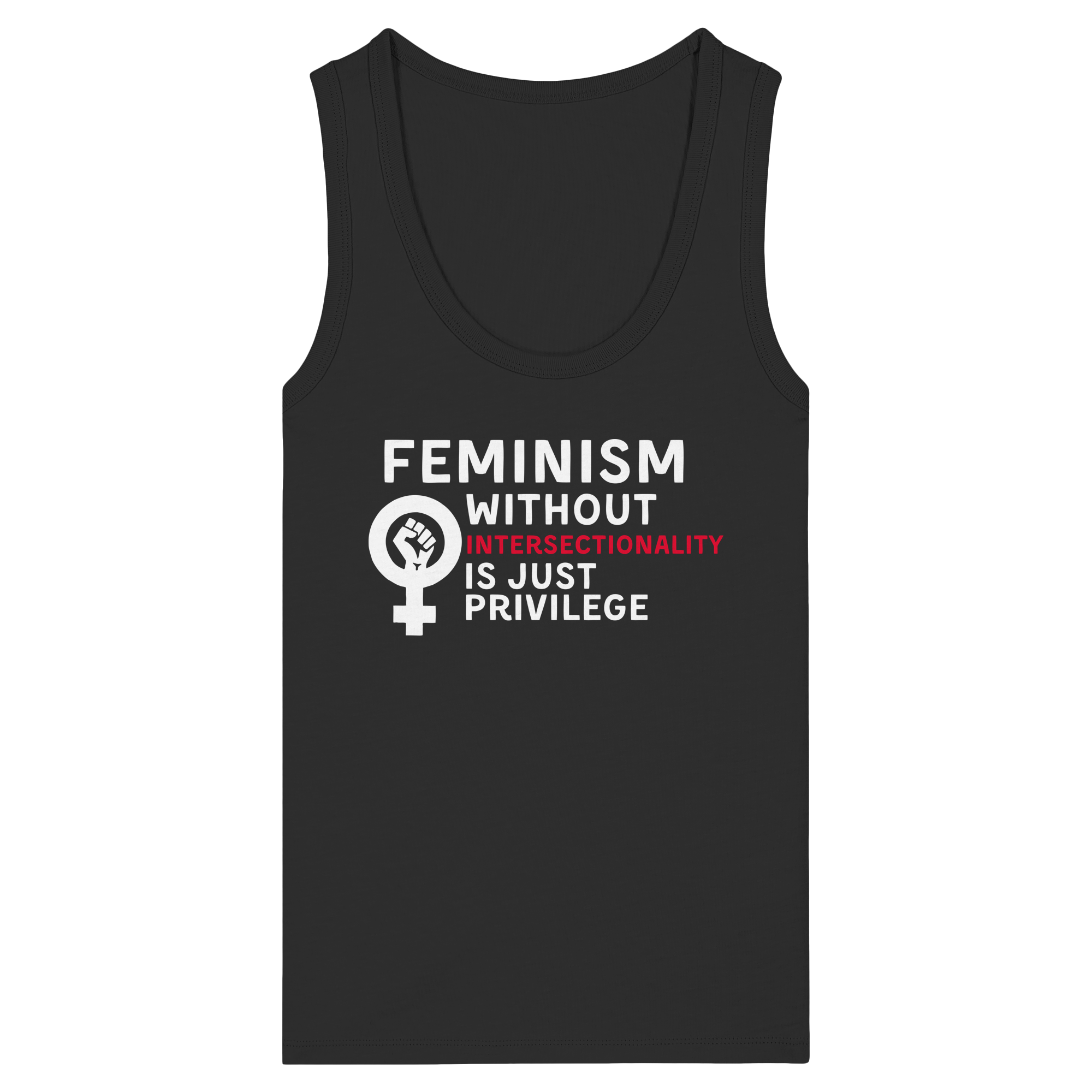 Feminism without Intersectionality is just Privilege - Womens Organic Fitted Tank Top