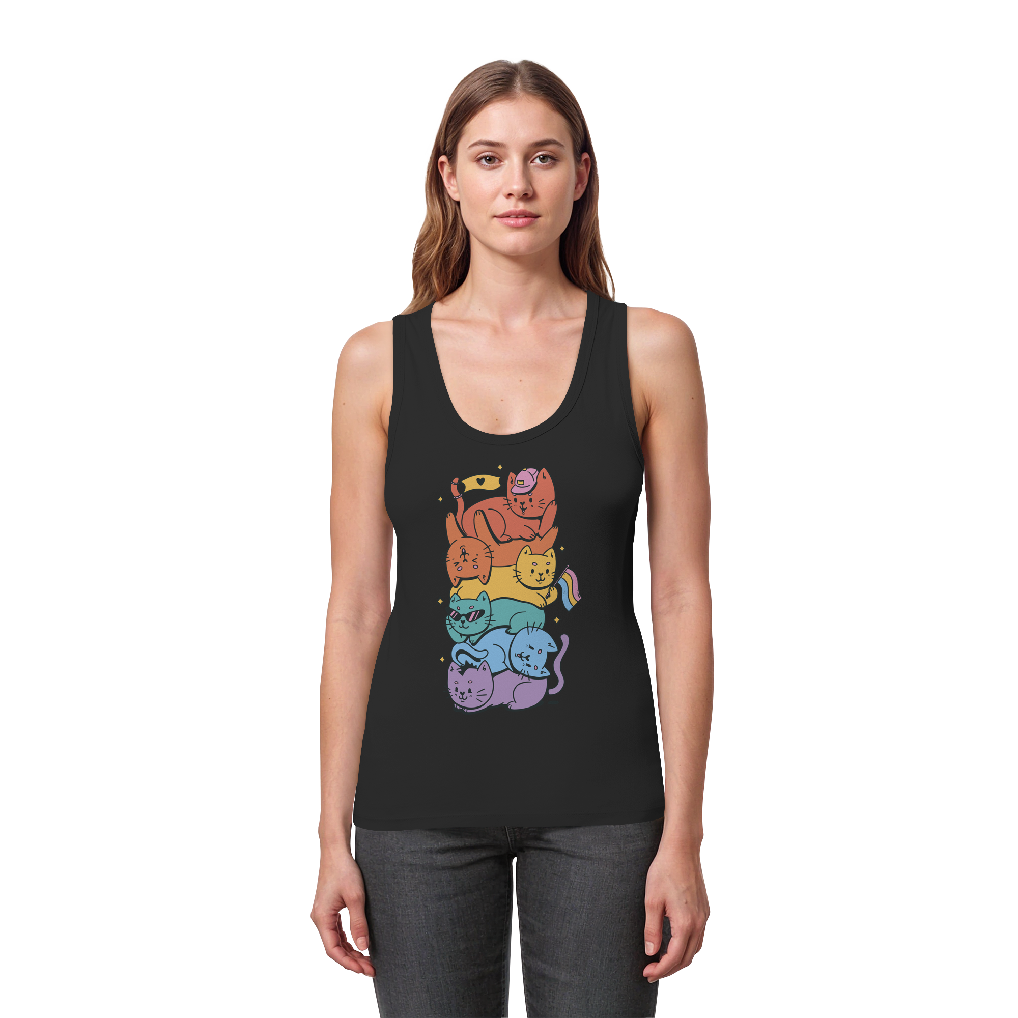 LGBTQ+ Katzen - Womens Organic Fitted Tank Top