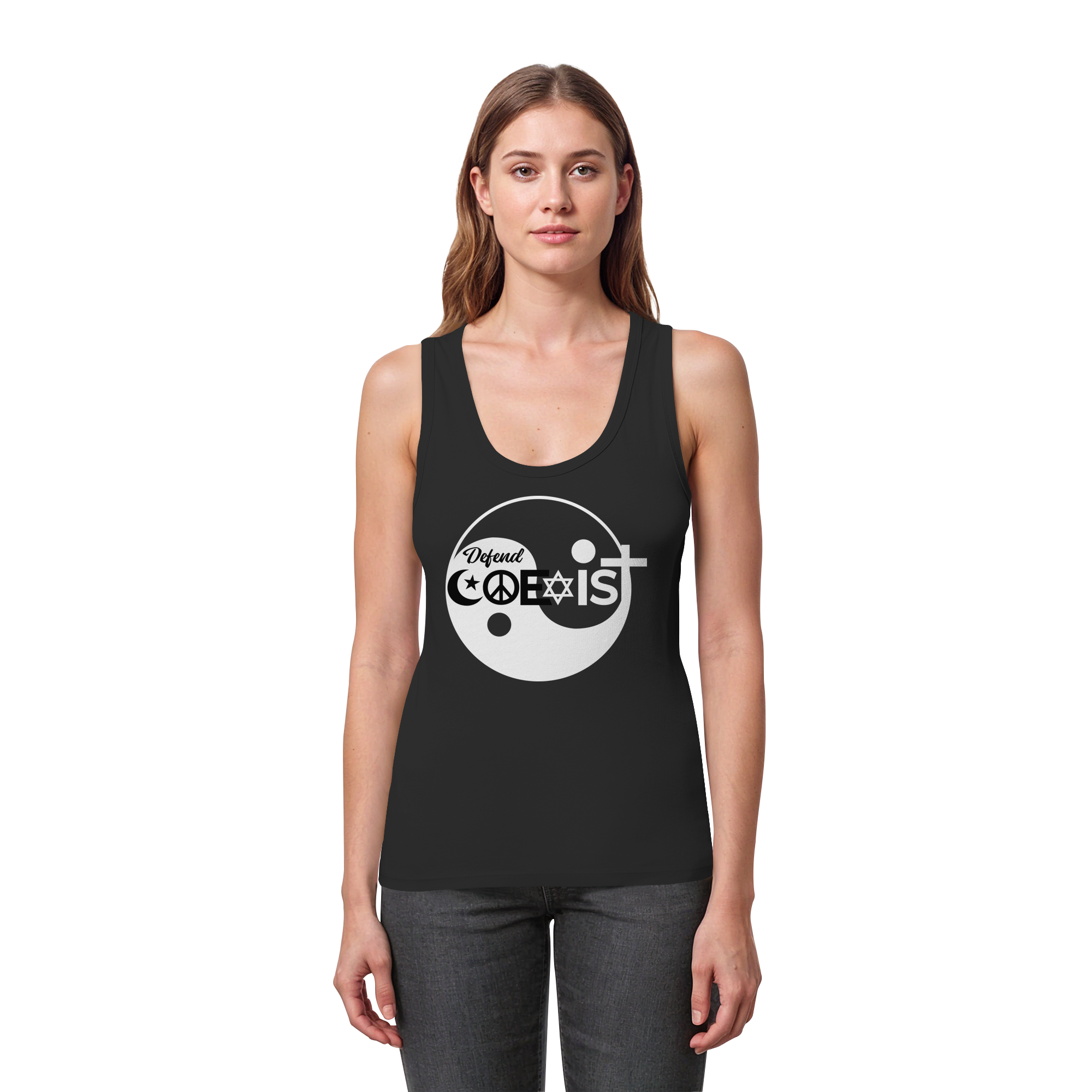 Defend Coexistence - Womens Organic Fitted Tank Top
